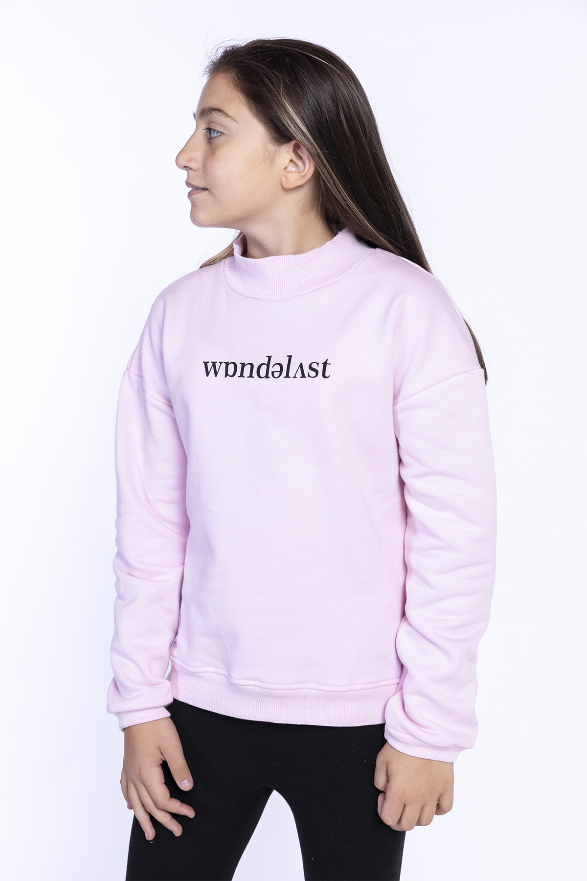 Toontoy Kız Çocuk Balıkçı Yaka Sweatshirt