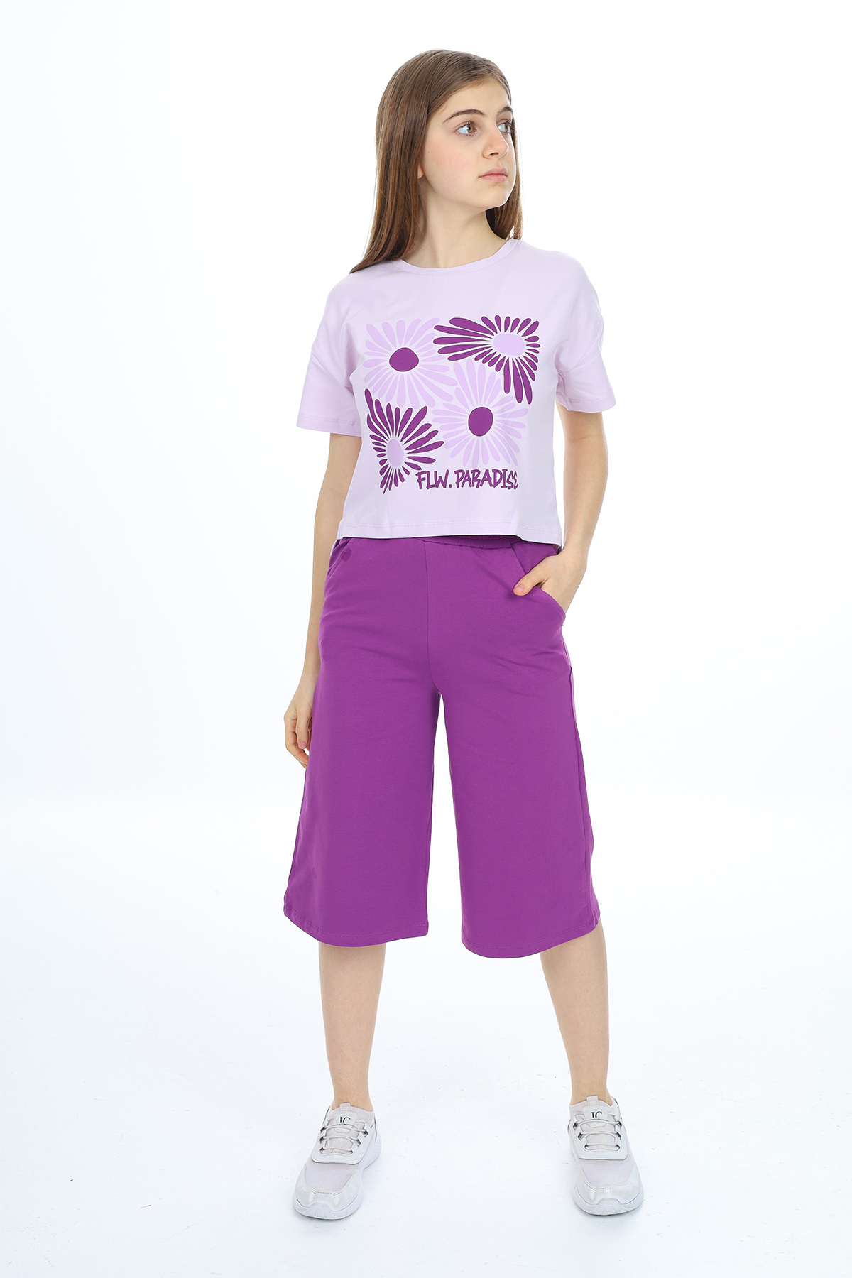 Toontoy Kız Çocuk Flw Paradıse Yazı Baskılı Kaprili Takım