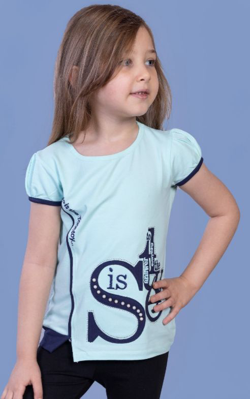 Toontoy Kız Çocuk T-Shirt Star Garnili Nakışlı