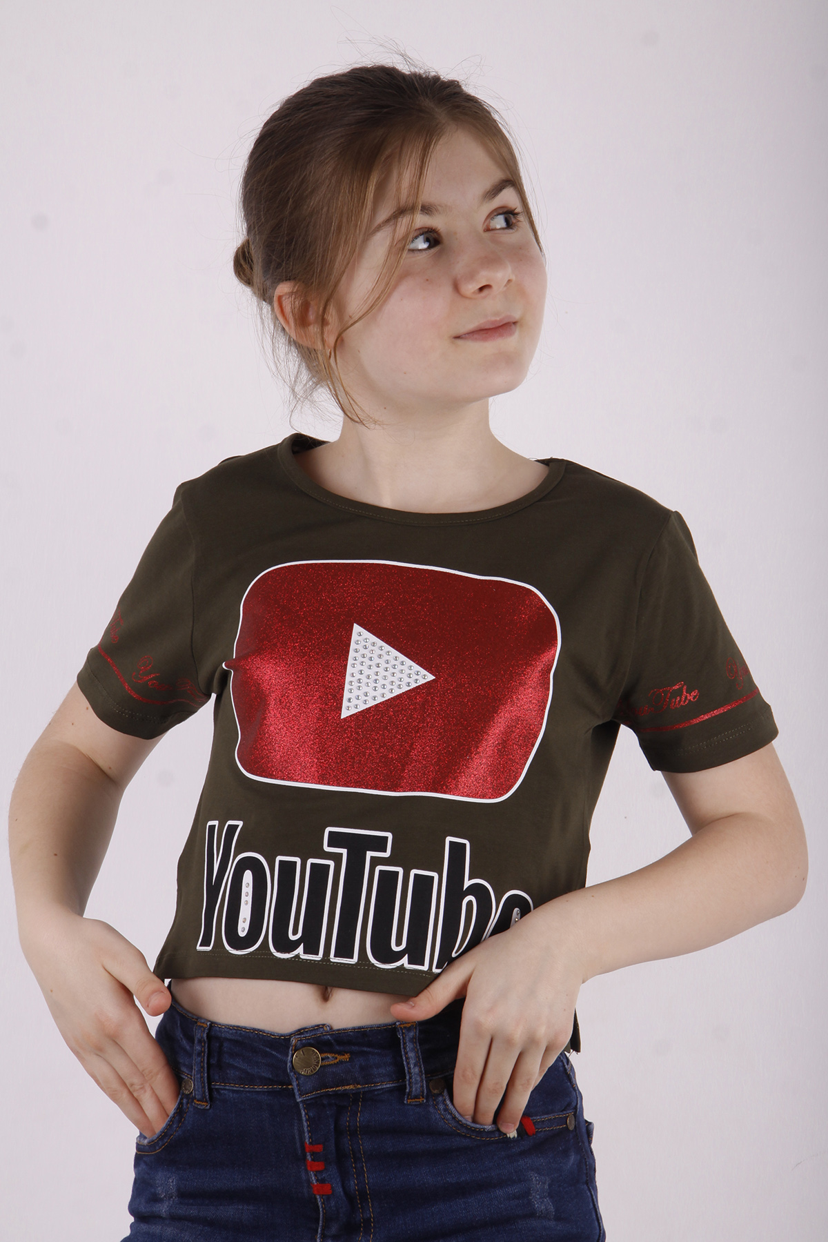 Toontoy Kız Çocuk YouTube Baskılı Tişört
