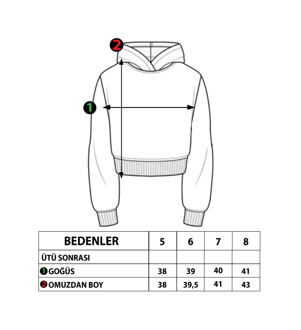 Toontoy Kız Çocuk Batik Desenli Kapüşonlu Sweatshirt