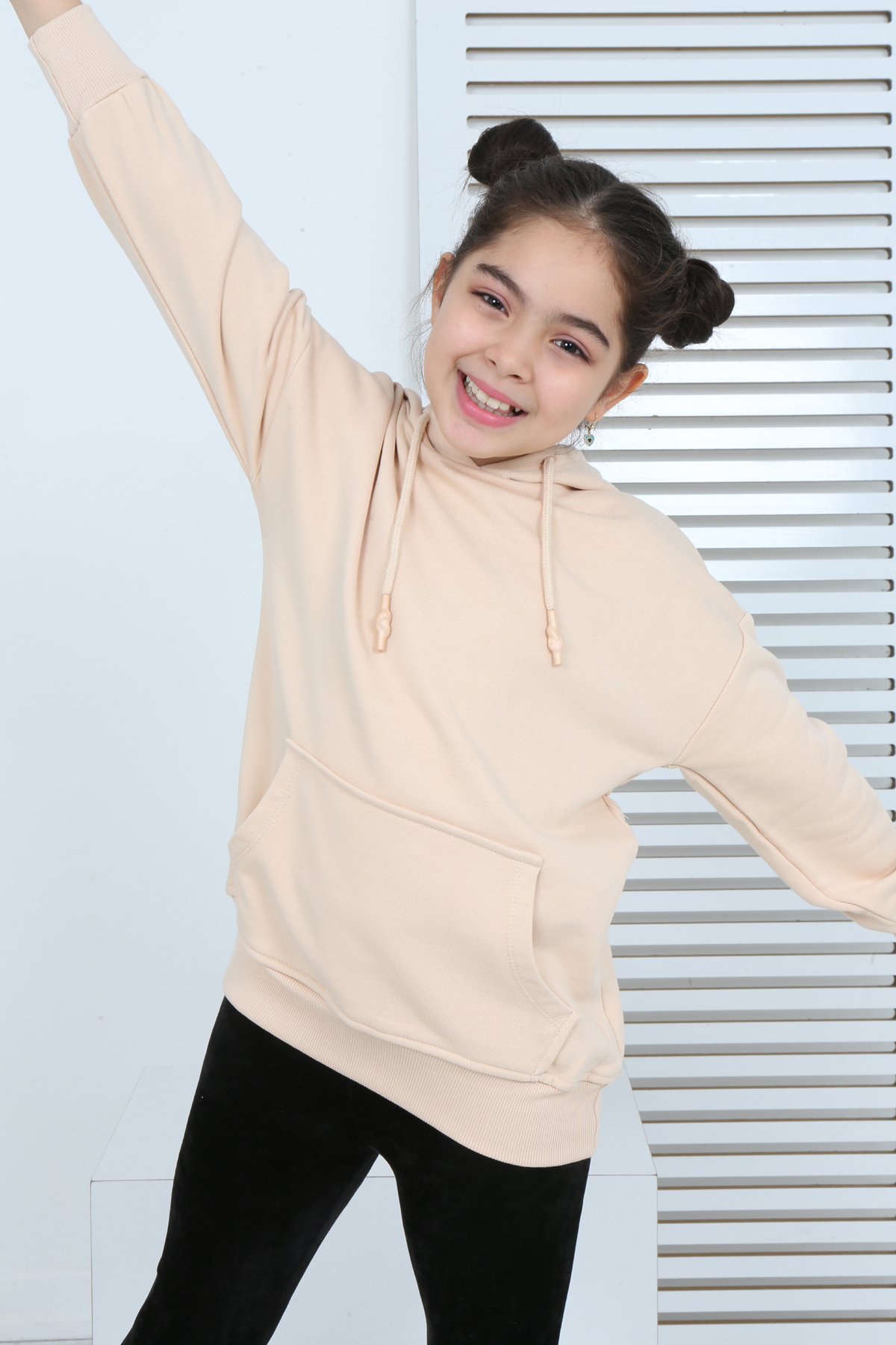 Toontoy Kız Çocuk Kanguru Cepli Sweatshirt