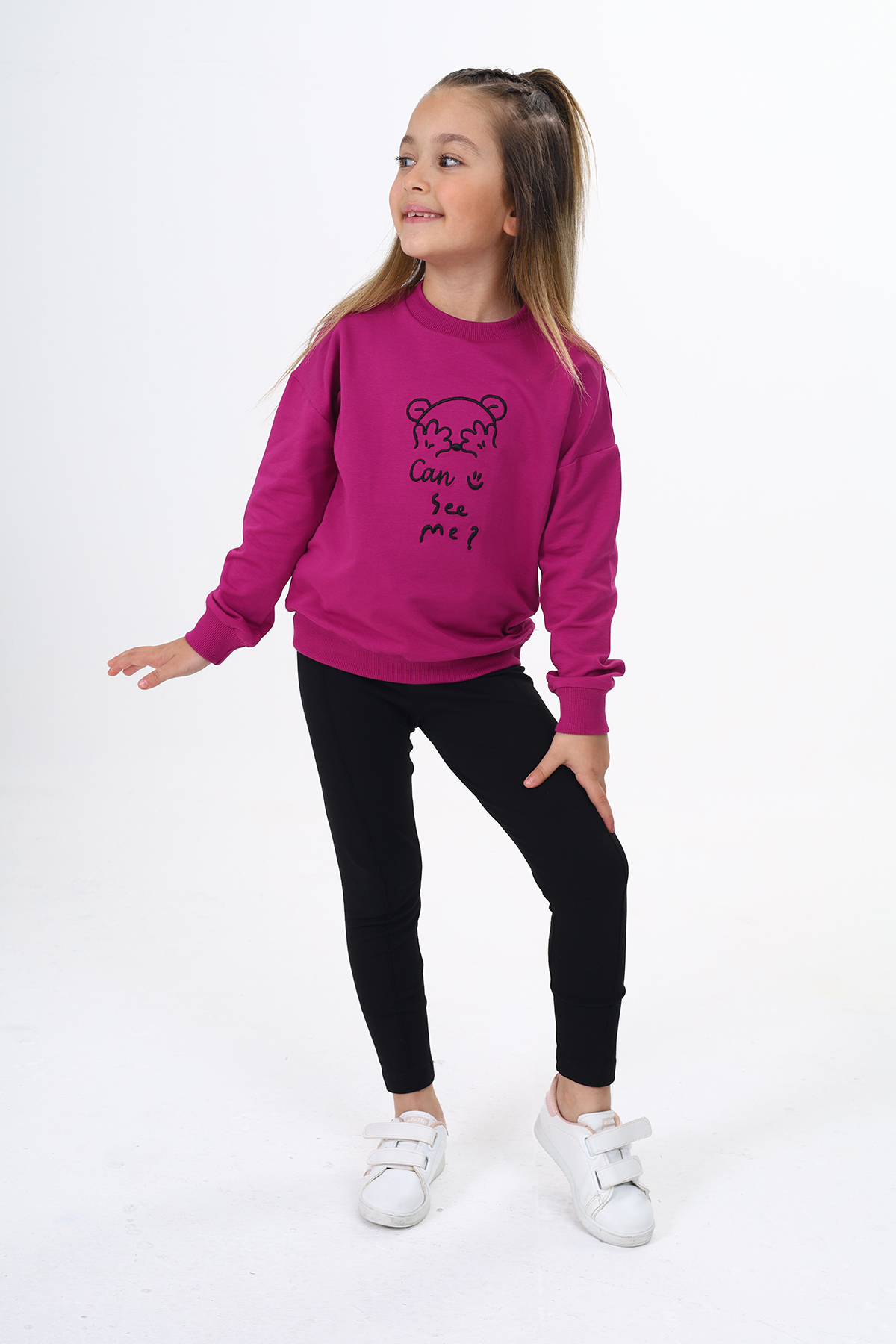 Toontoy Kız Çocuk Nakışlı Taytlı Takım