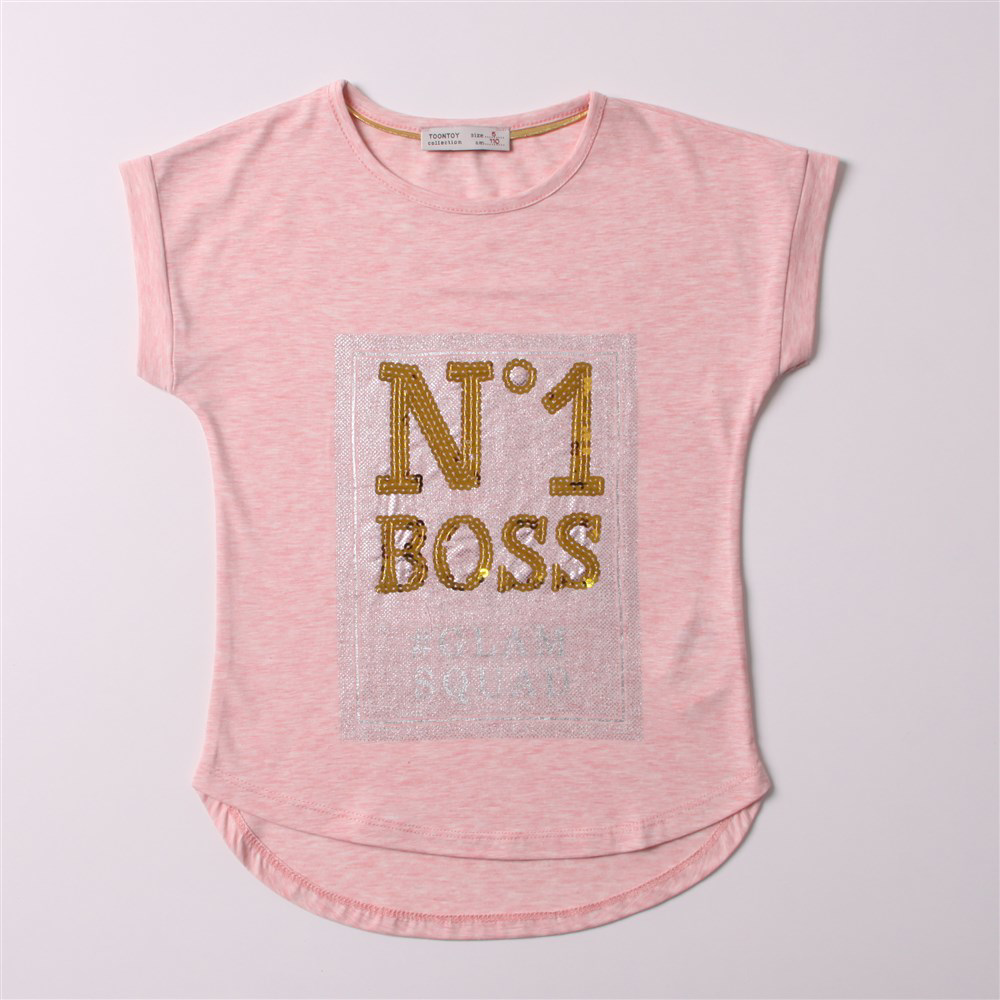 Toontoy Kız Çocuk N1 Boss Baskılı Tişört