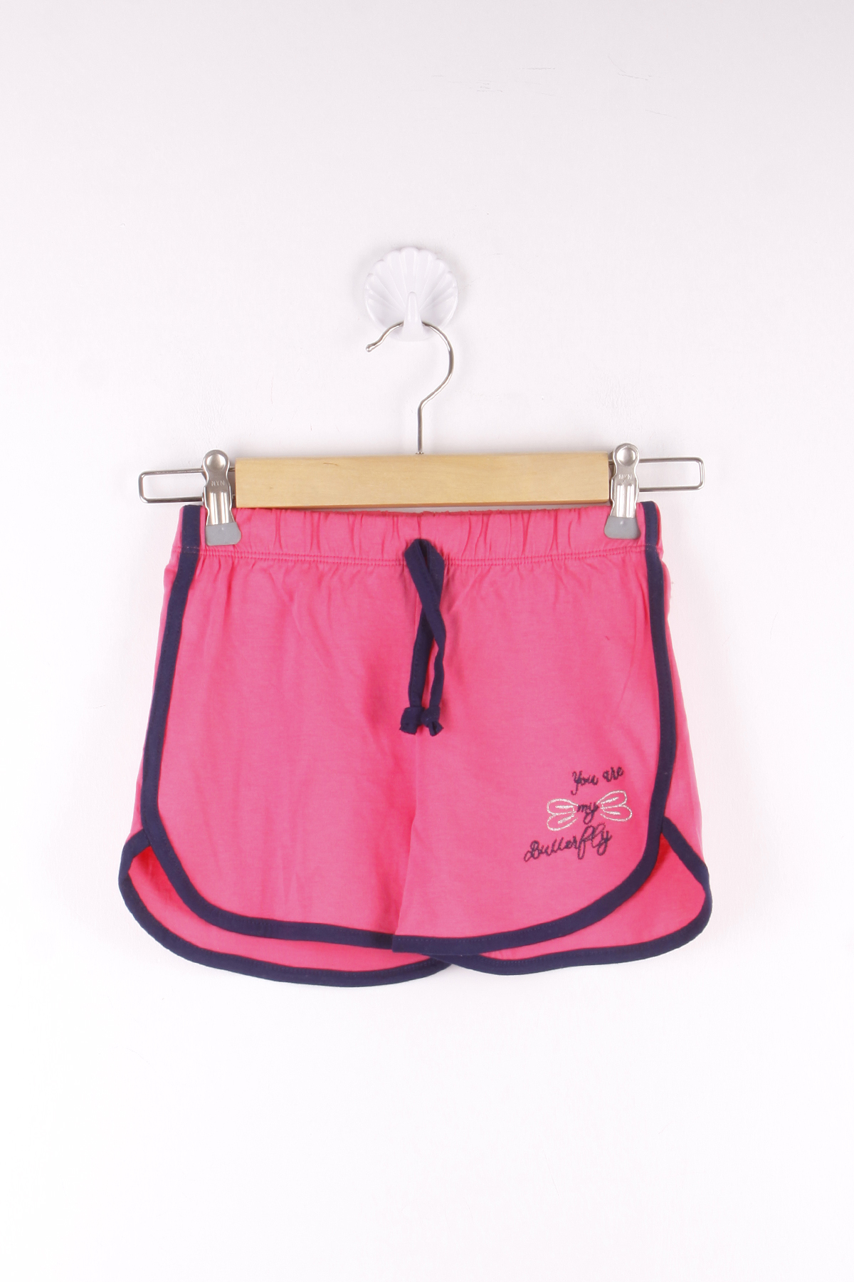 Toontoy  Kız Çocuk Şort Simli Kelebek Nakışlı