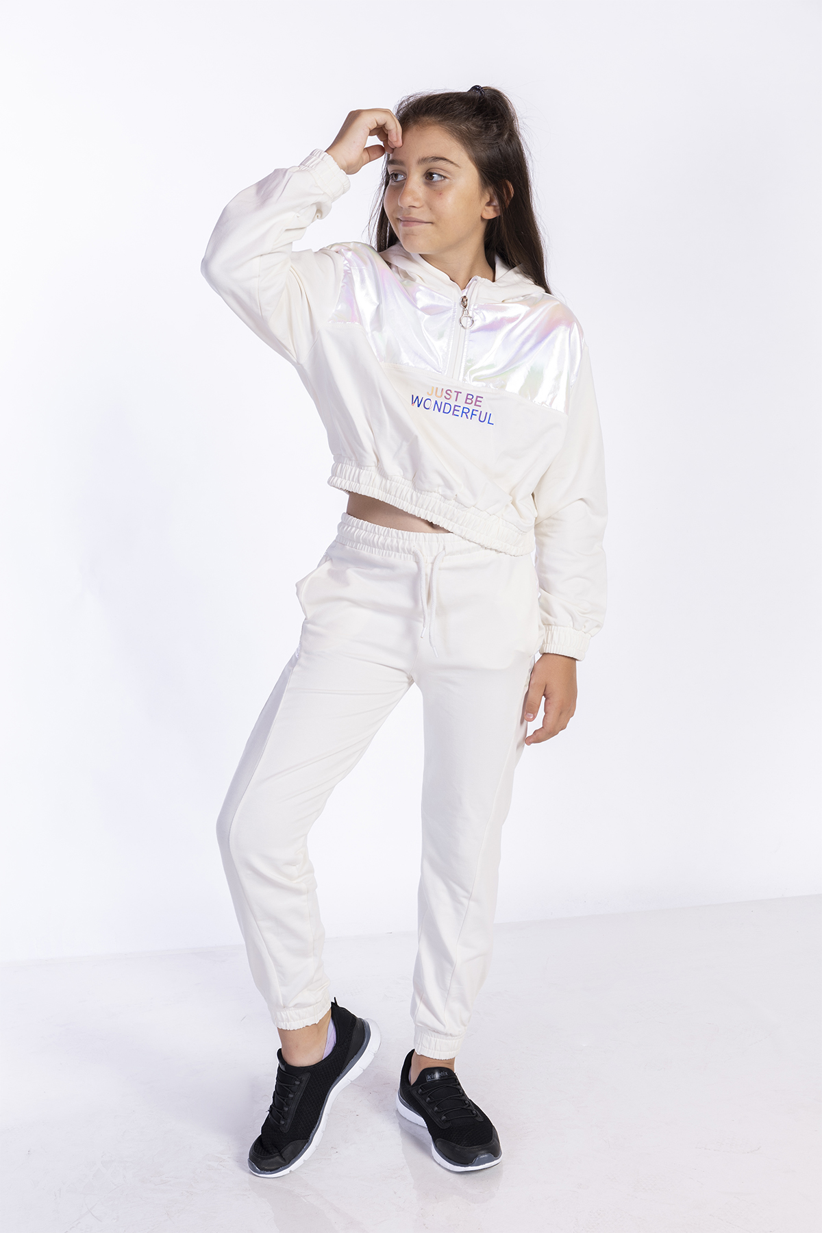 Toontoy  Kız Çocuk Hologram Detaylı Eşofman Takımı