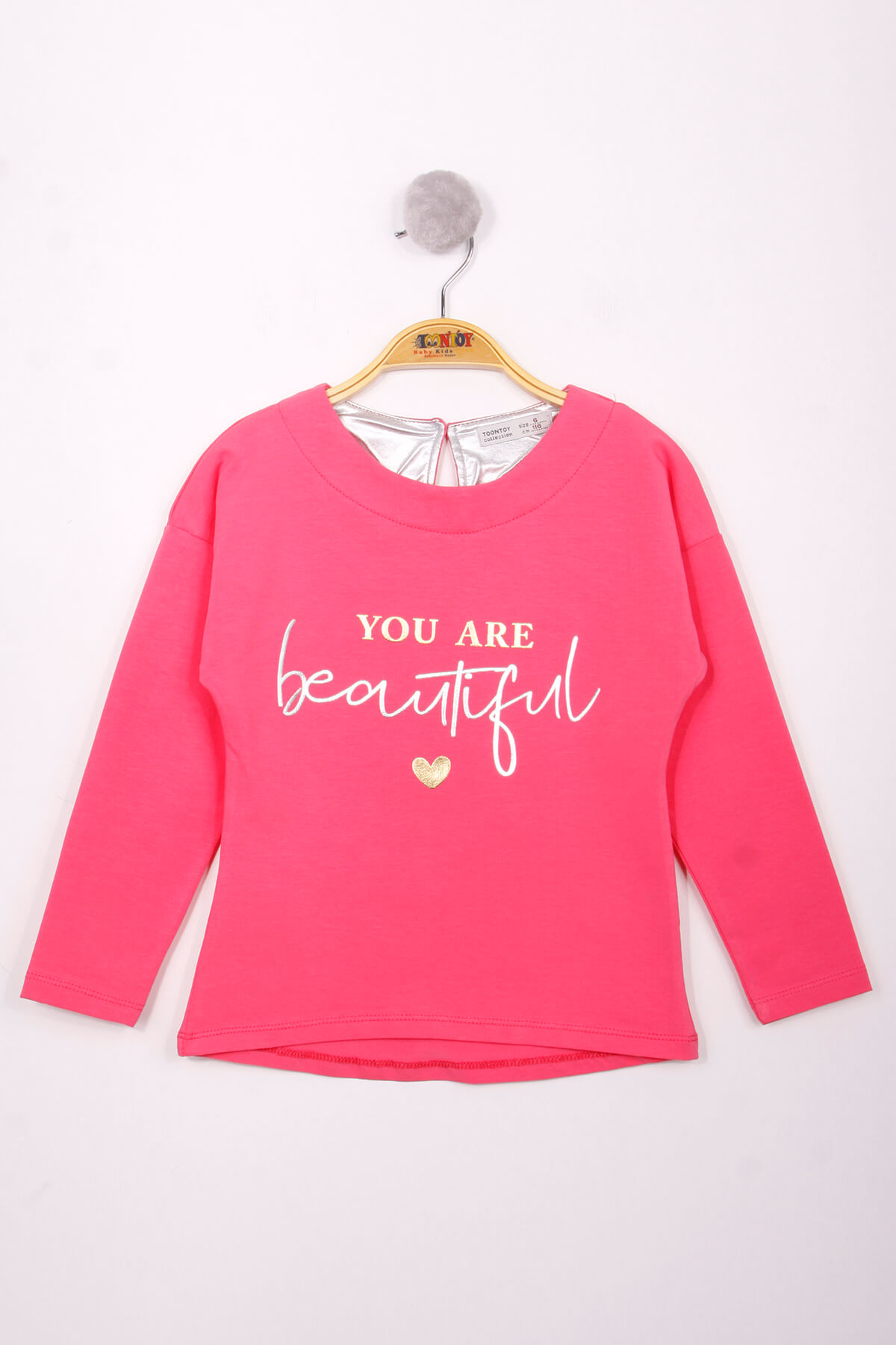 Toontoy Kız Çocuk Yazı Varaklı T-Shirt