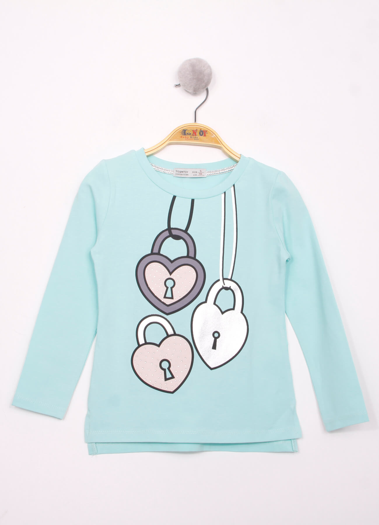 Toontoy Kız Çocuk Kalp Baskılı T-Shirt