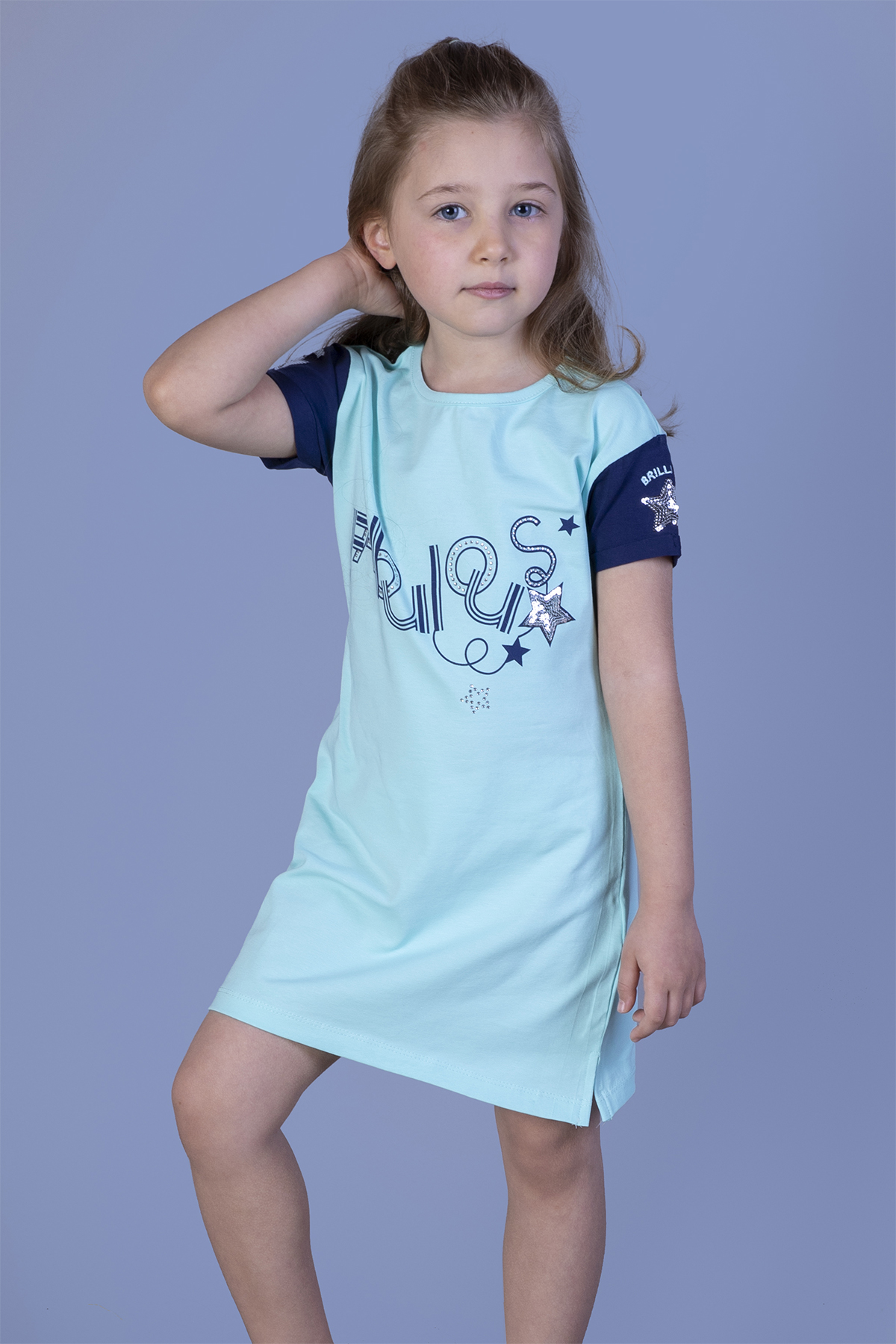 Toontoy Kız Çocuk Pul Payet Elbise