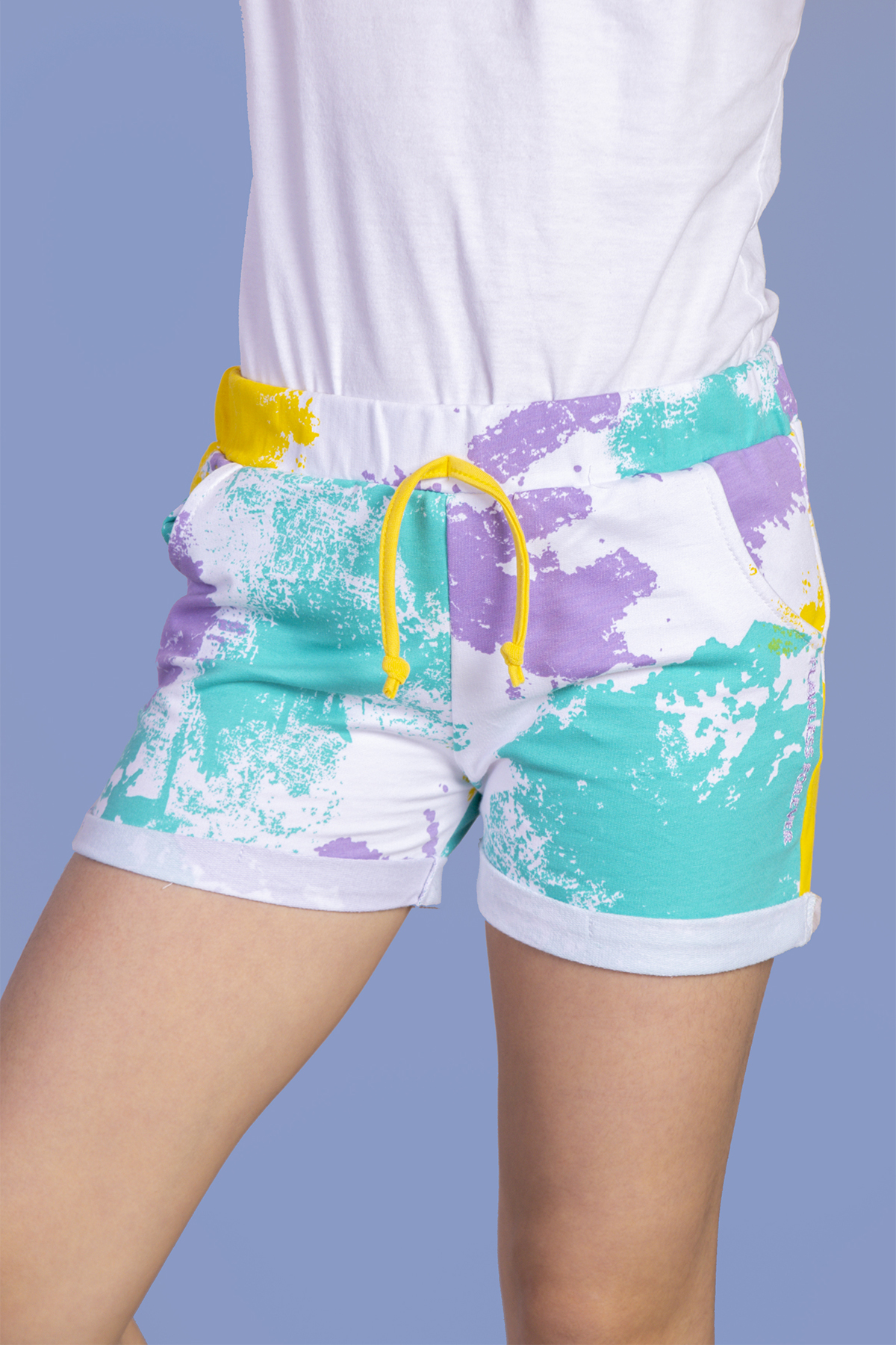 Toontoy Kız Çocuk Batik Desenli İki Yanı Cepli Şort