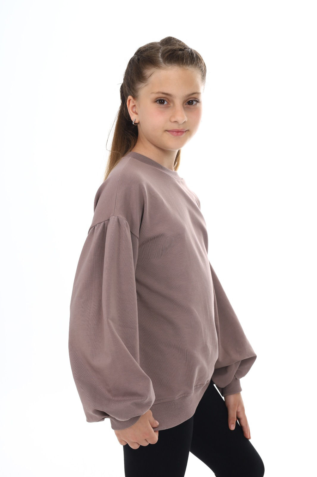 Toontoy Kız Çocuk Kolları Balon Okul Sweatshirt