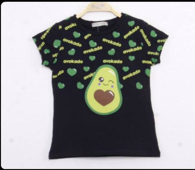 Toontoy Kız Çocuk Avokado Baskılı Tişört