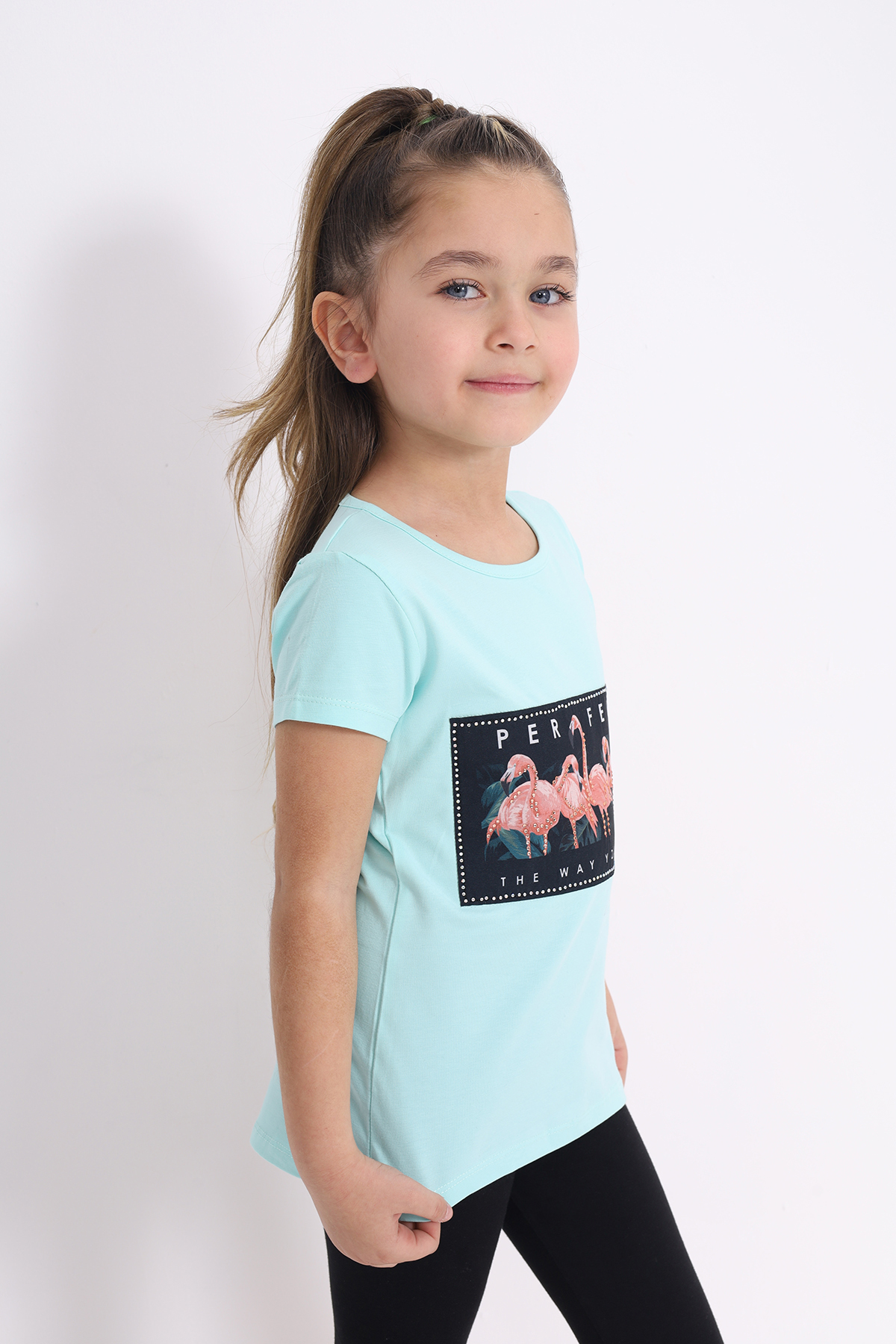 Toontoy Kız Çocuk Flamingo Baskılı Tişört