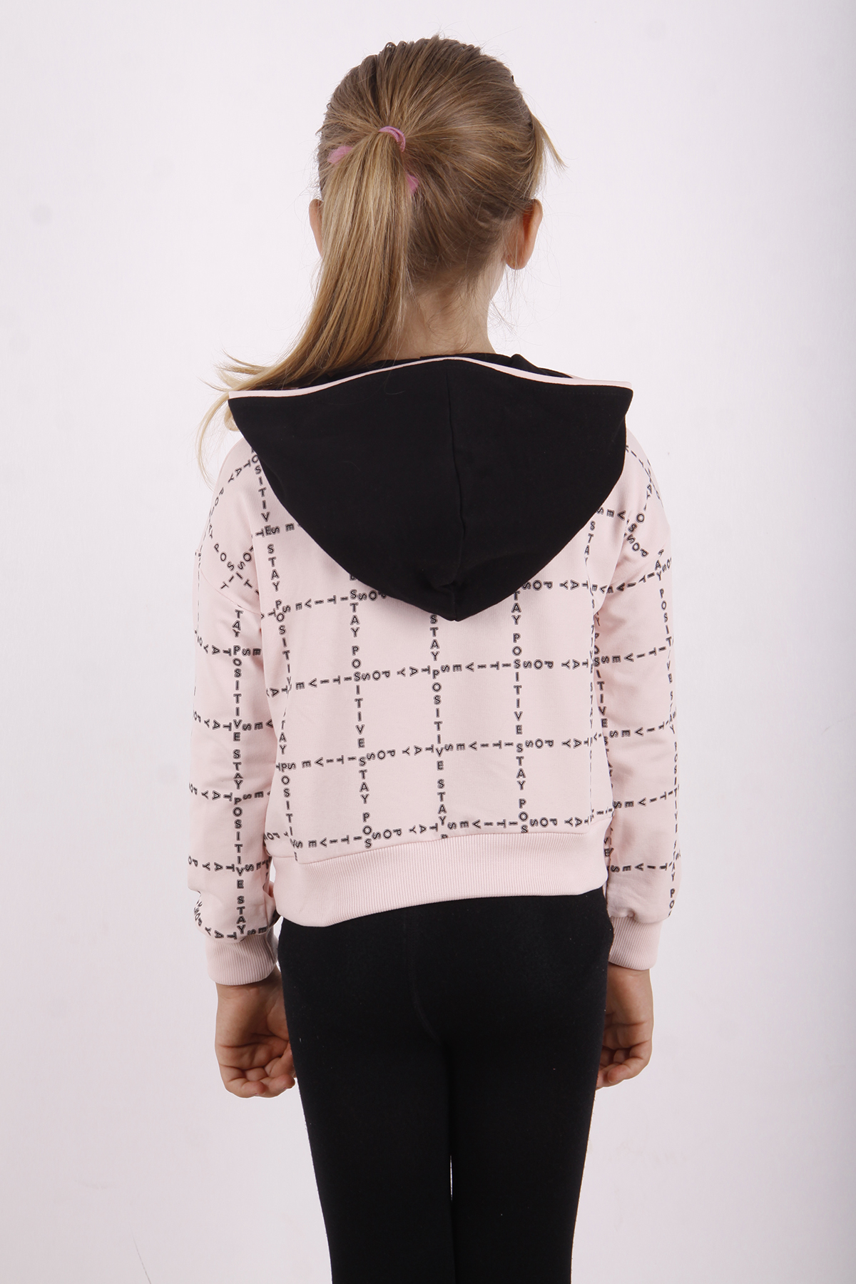 Toontoy Kız Çocuk Positive Baskılı Crop Sweatshirt