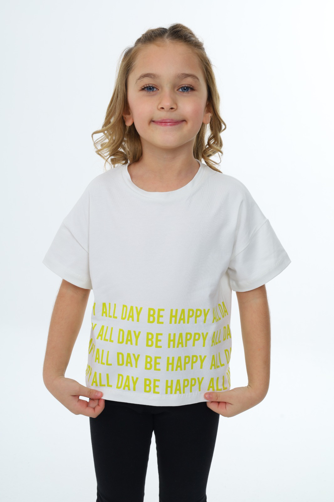 Toontoy Kız Çocuk Happy All Day Baskılı Tişört