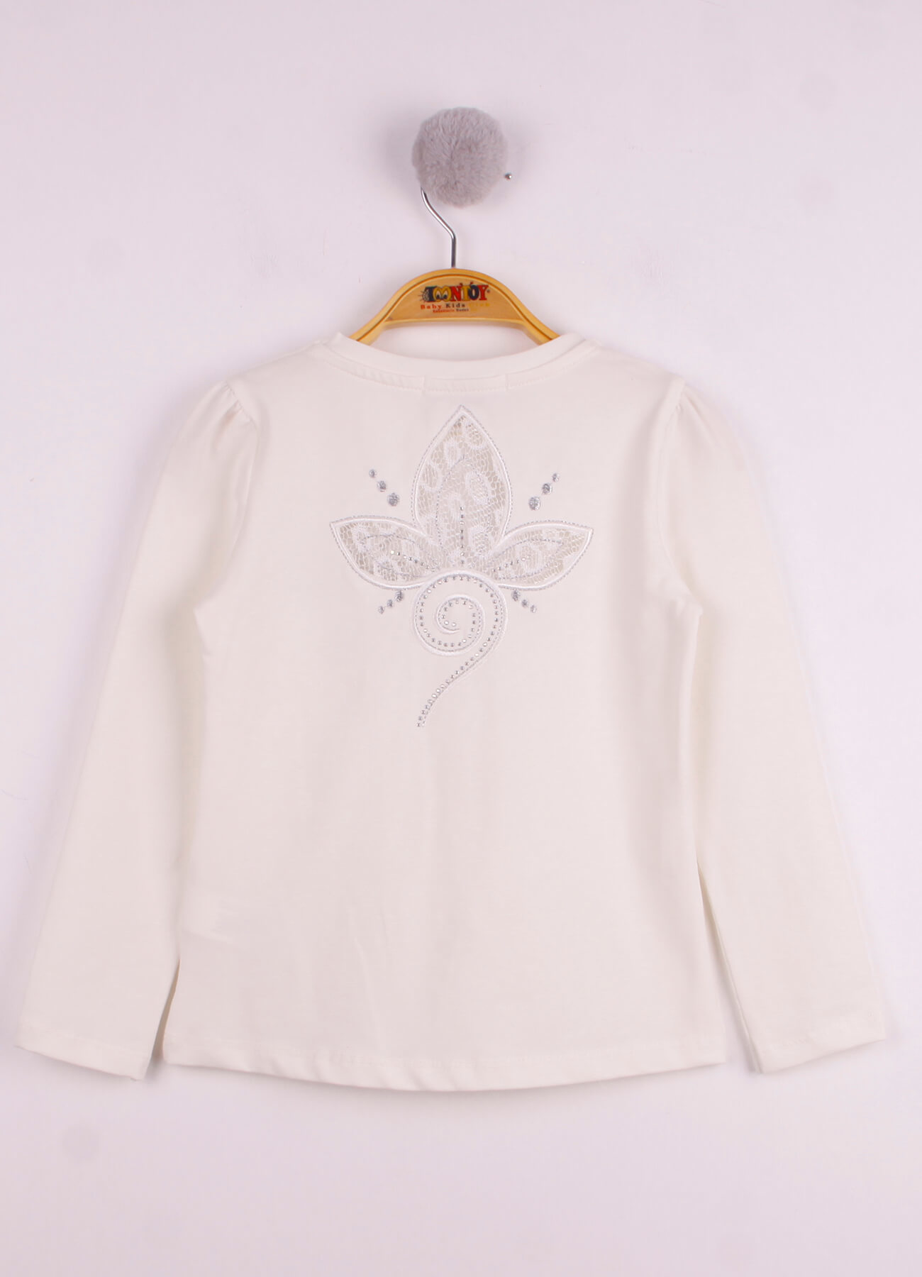 Toontoy Kız Çocuk Göğsü Çiçek Nakışlı T-Shirt