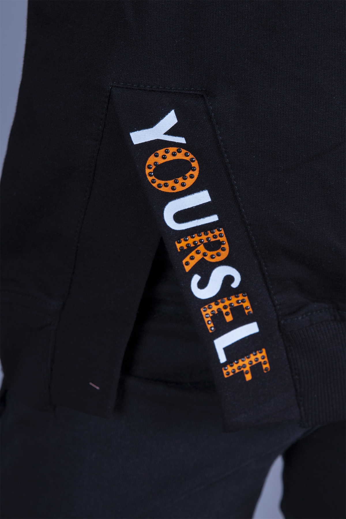 Toontoy Kız Çocuk Kapüşonlu Yırtmaç Detaylı Baskılı Sweatshirt