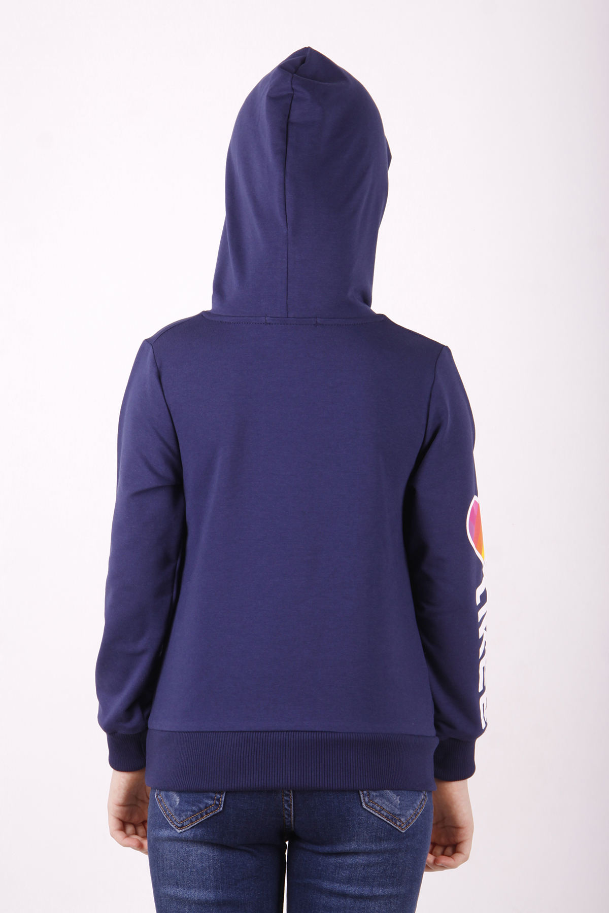 Toontoy Kız Çocuk Like Kalp Baskılı Kanguru Cepli Sweatshirt