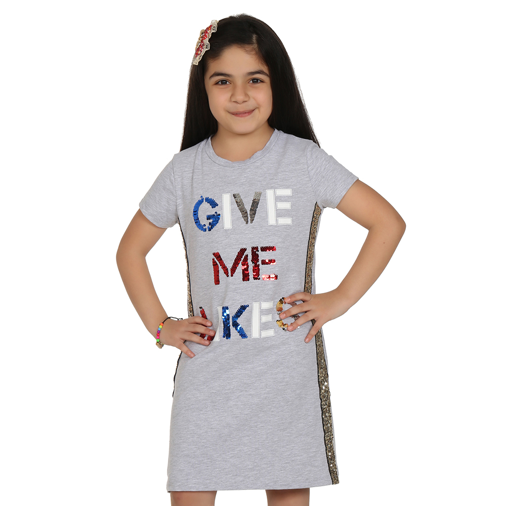 Toontoy Kız Çocuk Gıve Me Pul Nakışlı Elbise