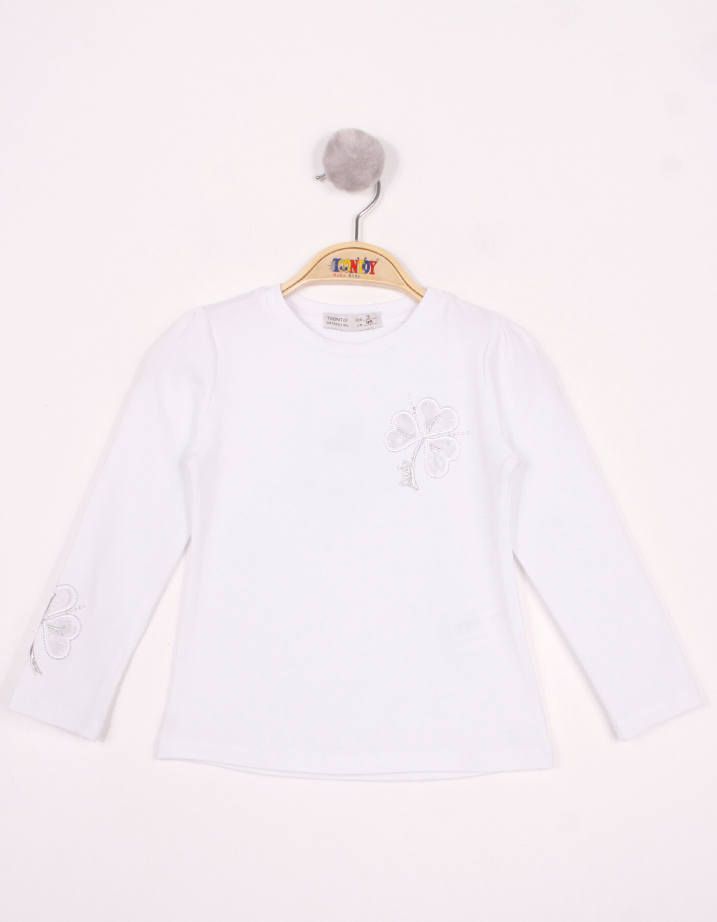 Toontoy Kız Çocuk Yonca Nakışlı Sweatshirt