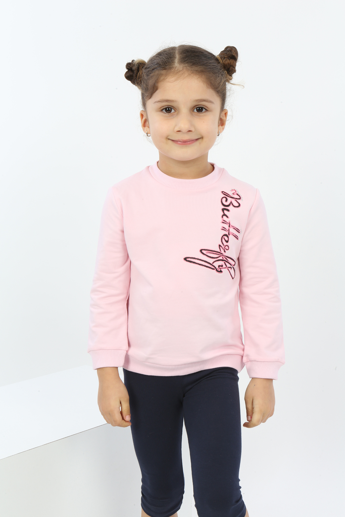 Toontoy Kız Çocuk Butterfly Nakışlı Sweatshirt