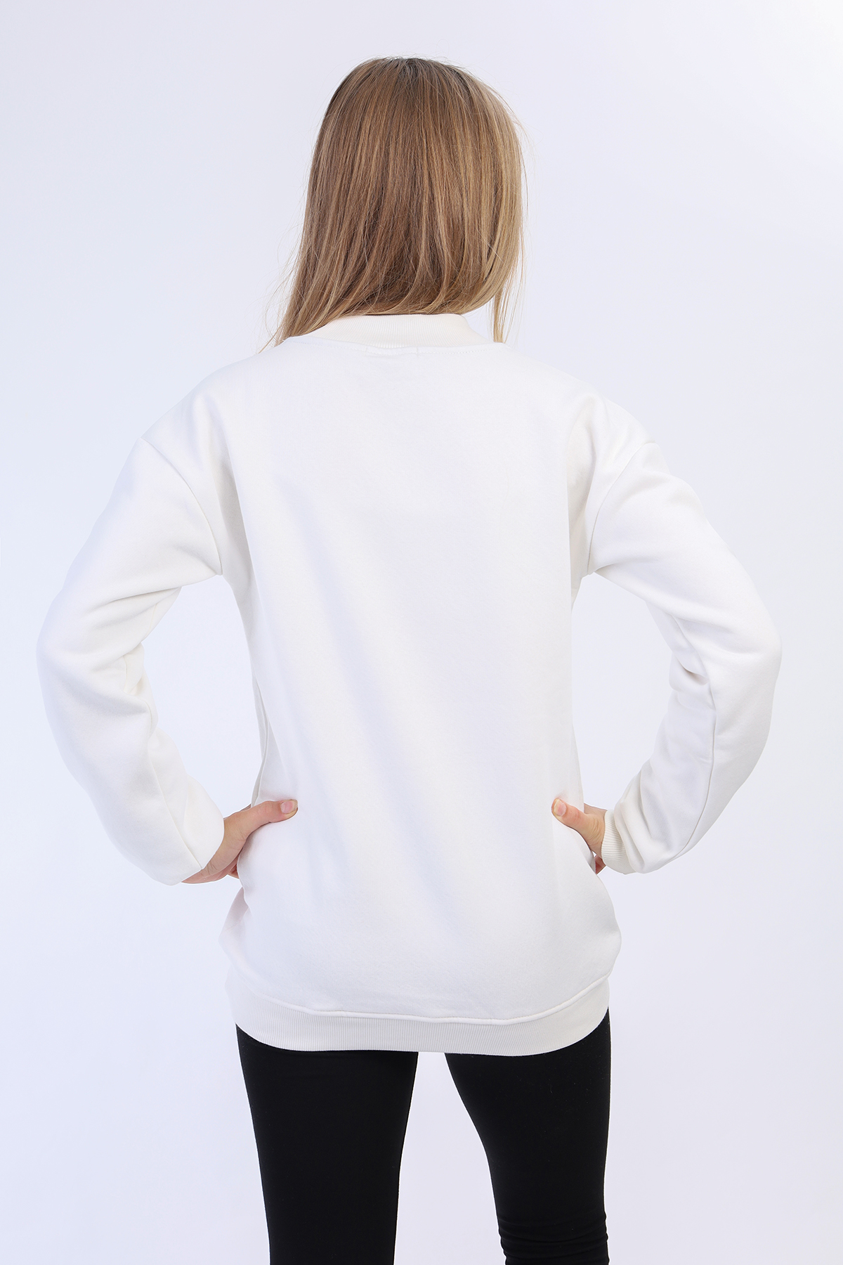 Toontoy Kız Çocuk Balıkçı Yaka İçi Pamuklu Sweatshirt