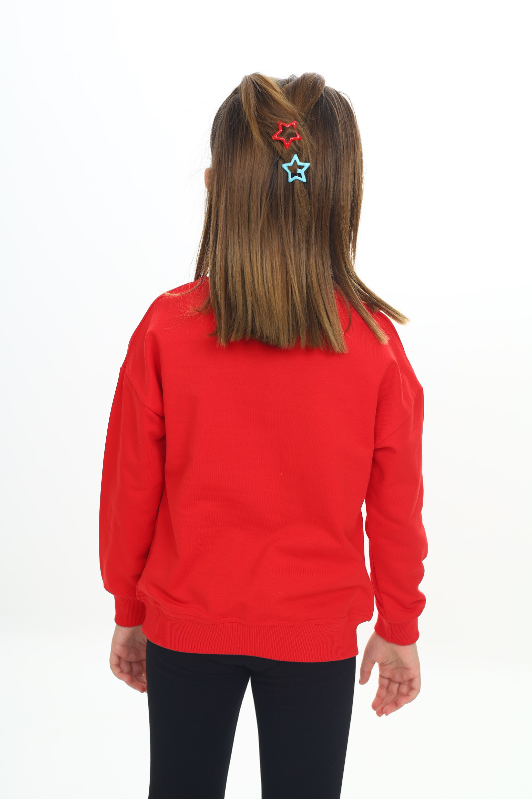 Toontoy Kız Çocuk Noel Baba Geyiği Baskılı Sweatshirt