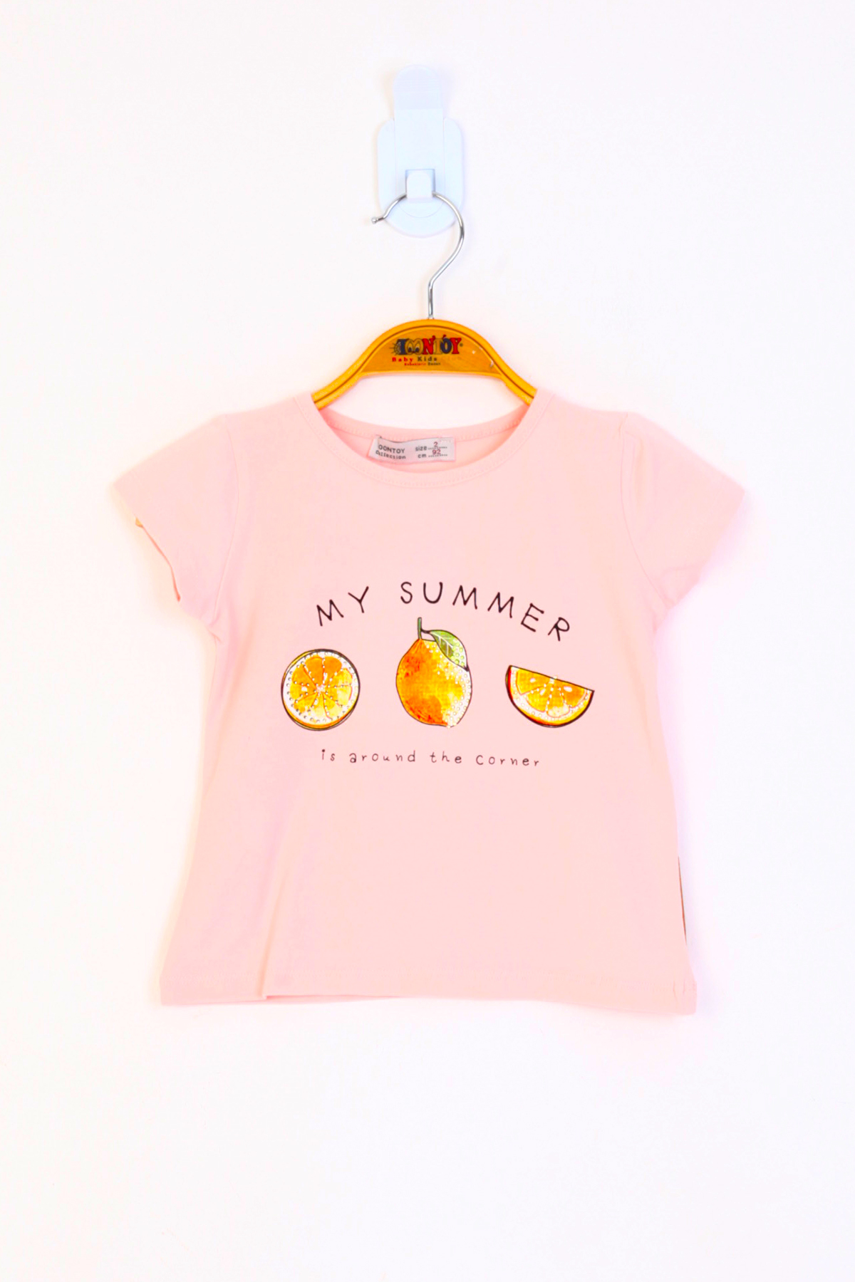 Toontoy Kız Çocuk My Summer Baskılı Arkası Nakış Detaylı Tişört