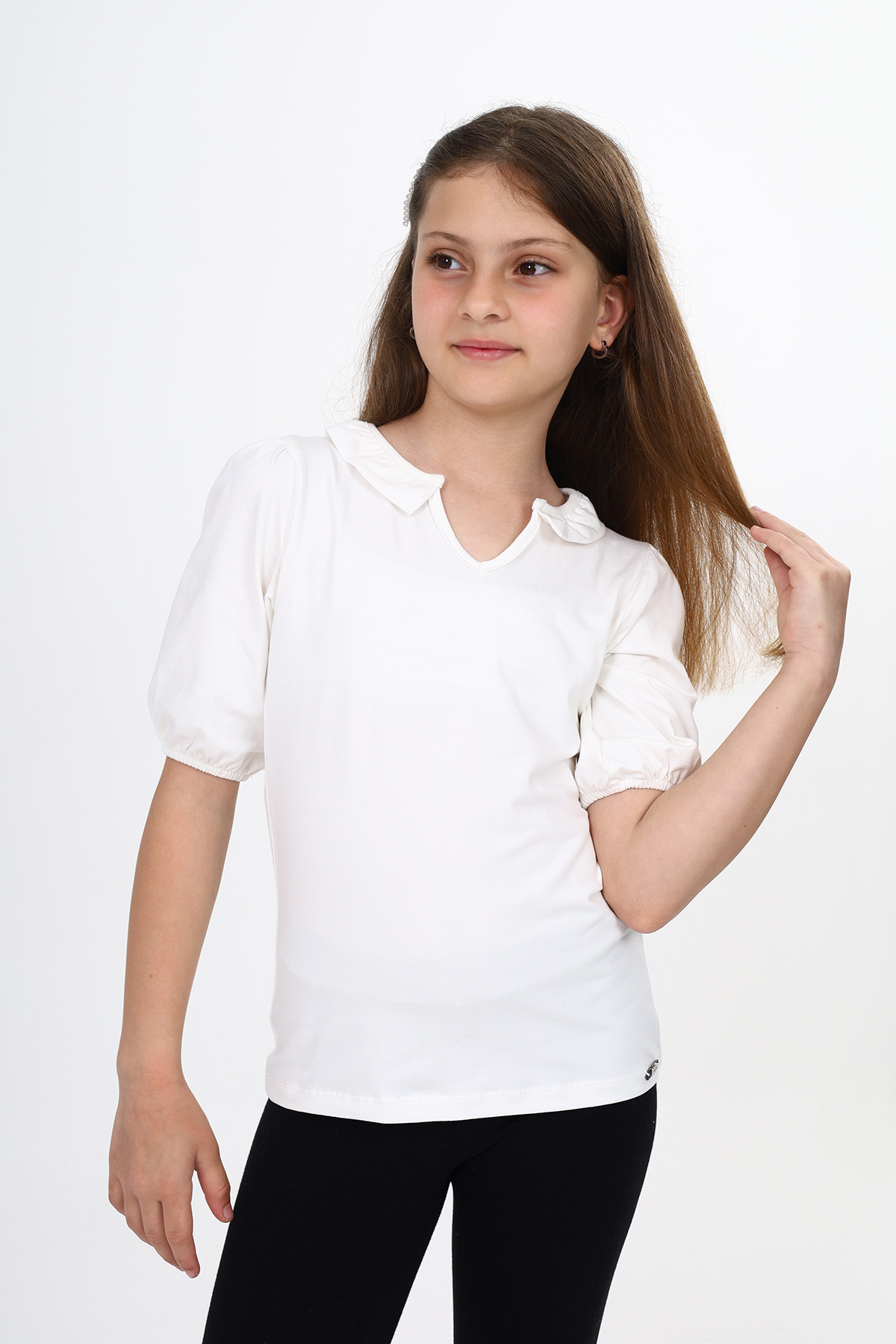 Toontoy Kız Çocuk Baskılı Eteği Büzgülü Düşük Kol Elbise