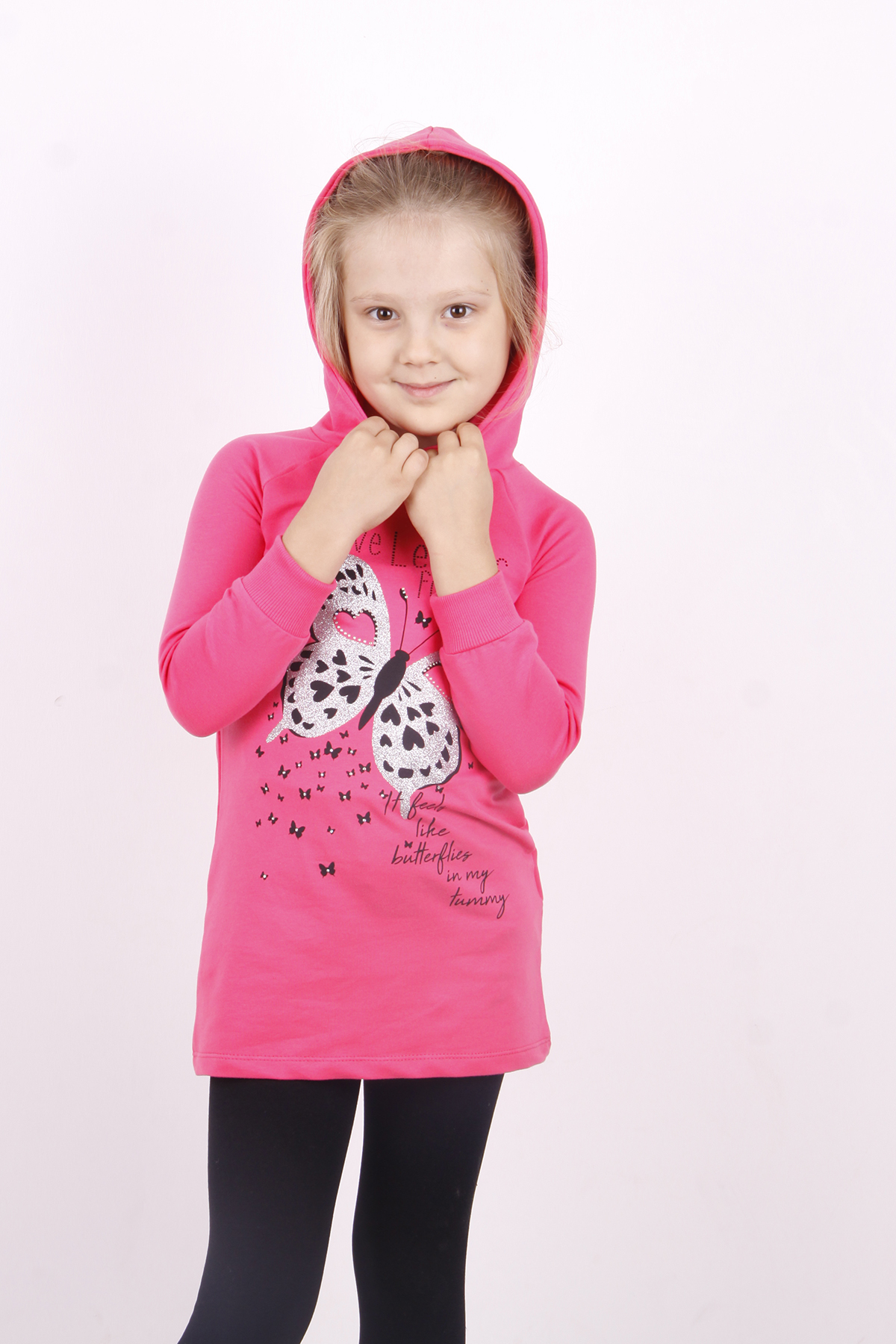 Toontoy Kız Çocuk Love You Kelebek Baskılı Elbise