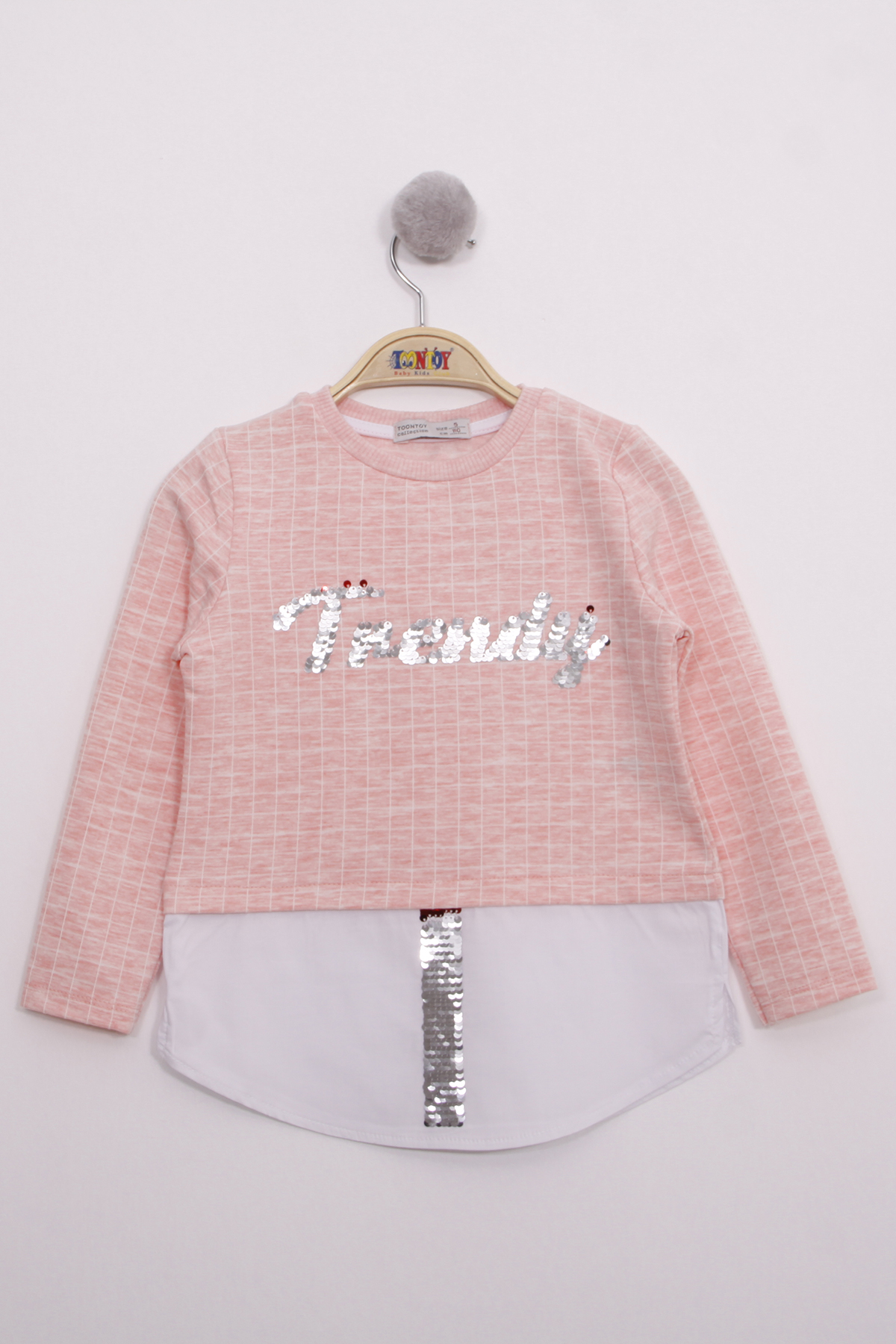 Toontoy Kız Çocuk Trendy Pullu Nakış Sweatshirt