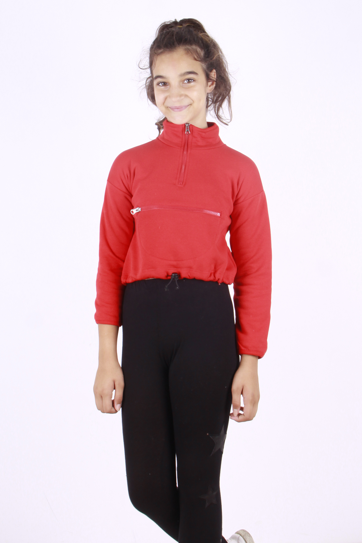 Toontoy Kız Çocuk Fermuarlı Sweatshirt