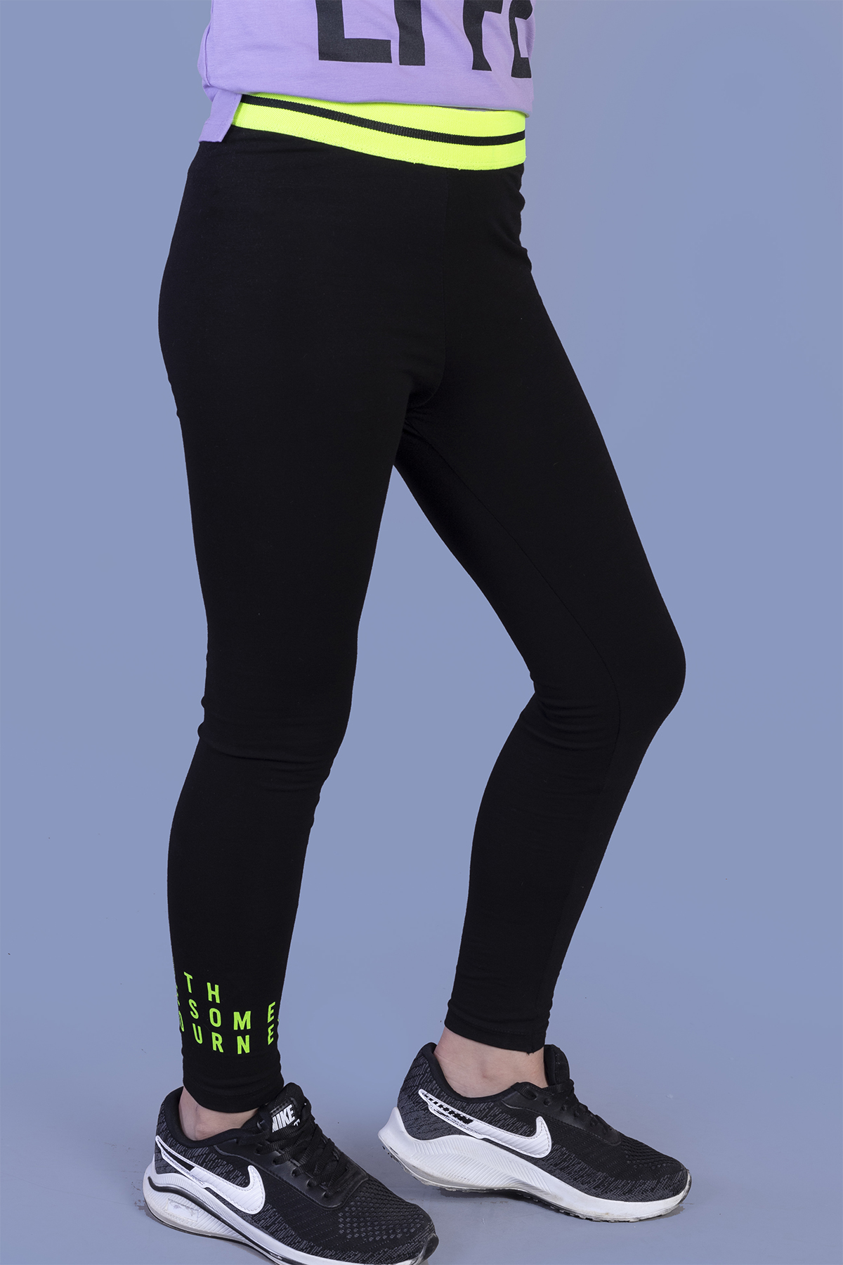 Toontoy Kız Çocuk Baskılı Taş İşlemeli Taytlı Takım