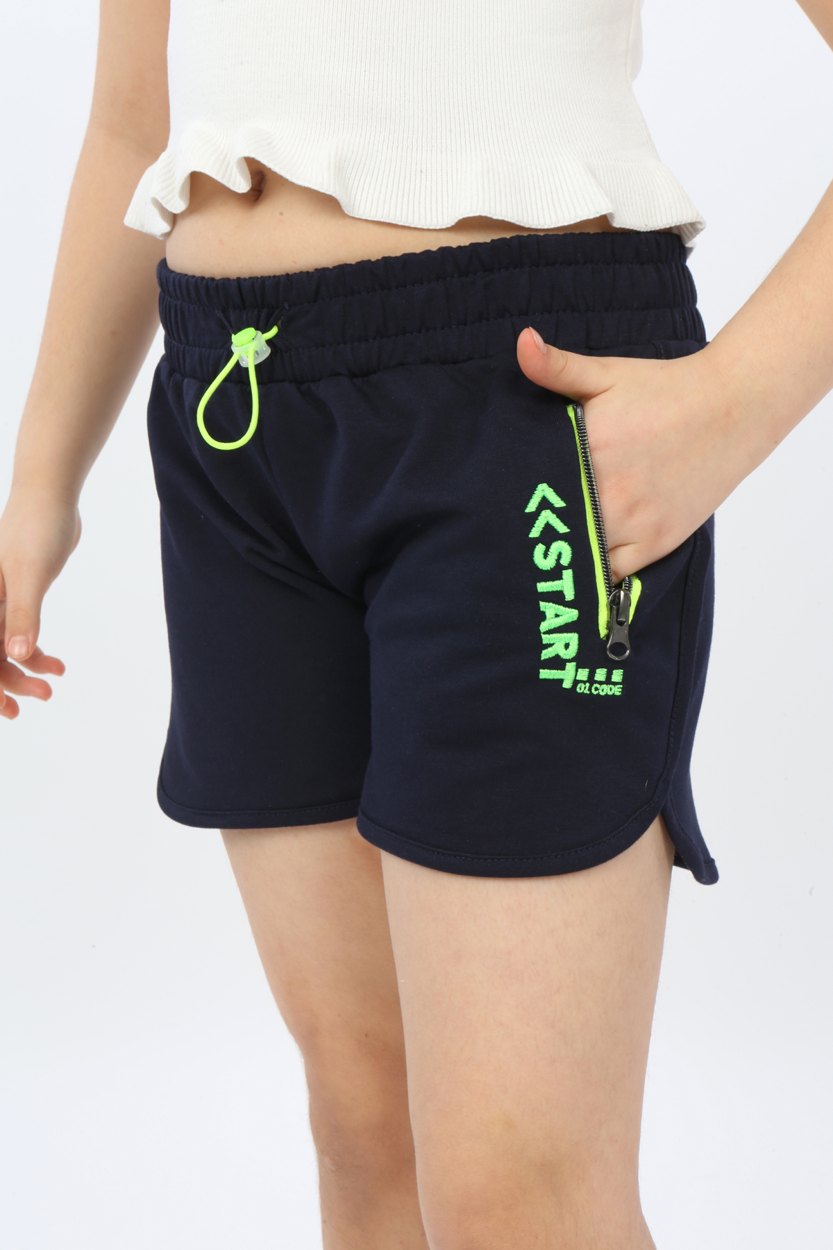 Toontoy Kız Çocuk Start Nakışlı Şort