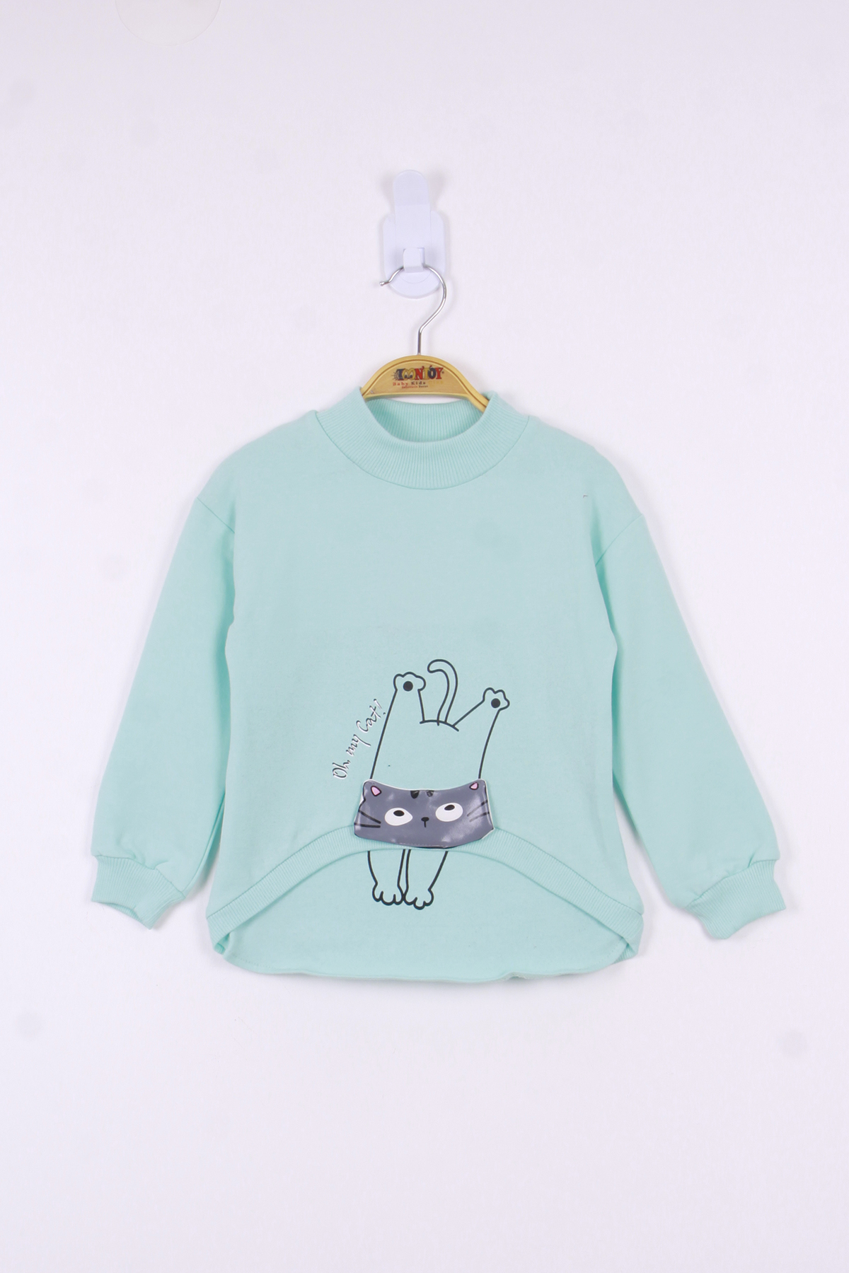 Toontoy Kız Çocuk Kedi Baskılı Sweatshirt