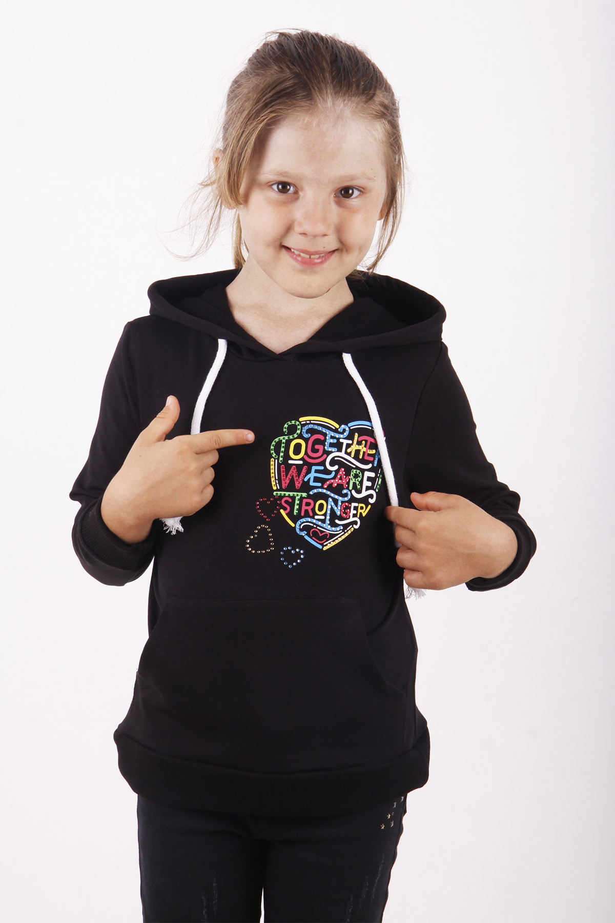 Toontoy Kız Çocuk Stronger Baskılı Sweatshirt