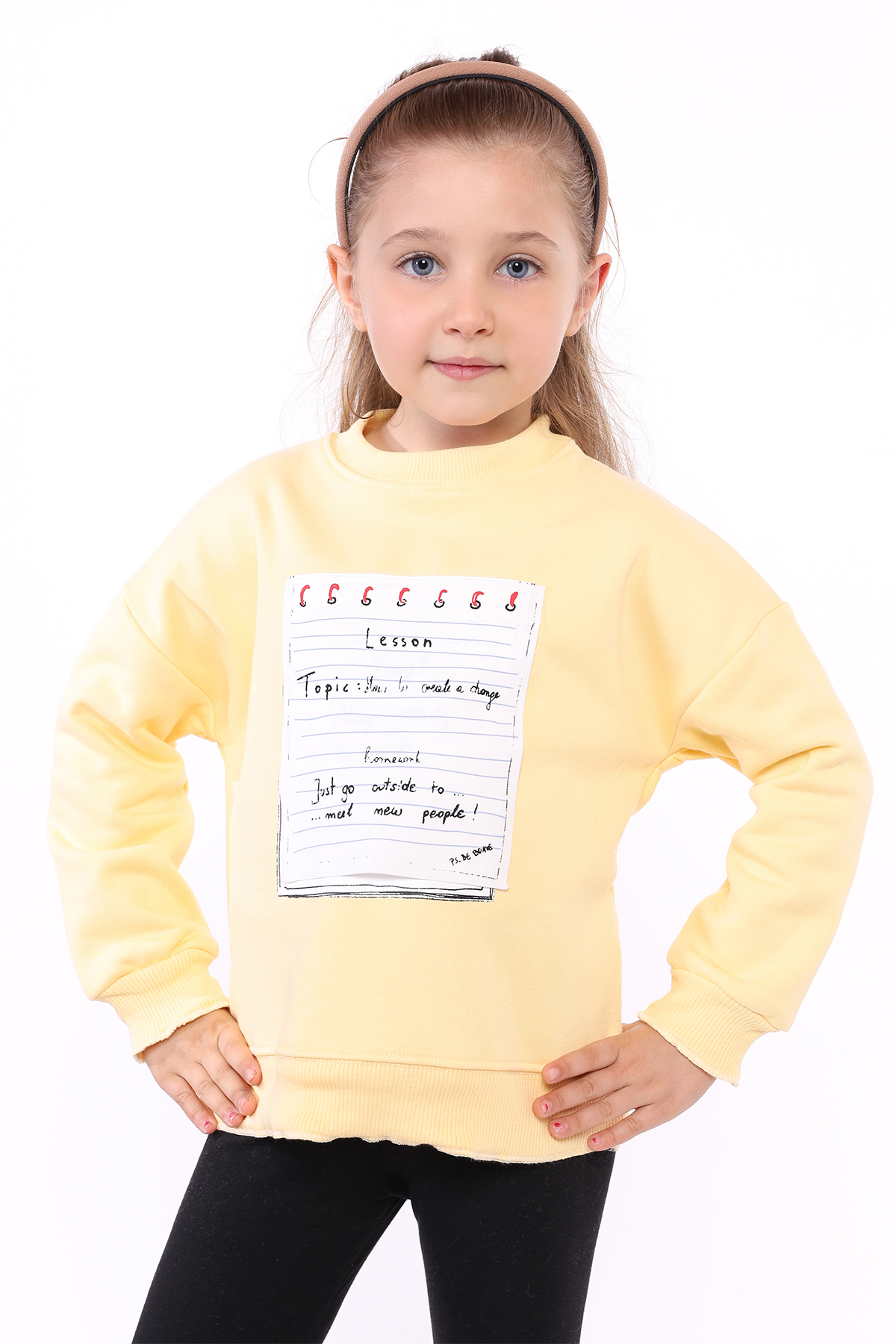 Toontoy Kız Çocuk Lesson Baskılı Sweatshirt