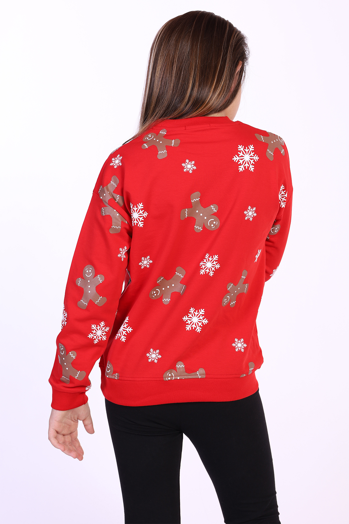 Toontoy Kız Çocuk Kar Taneli Kurabiye Baskılı Sweatshirt