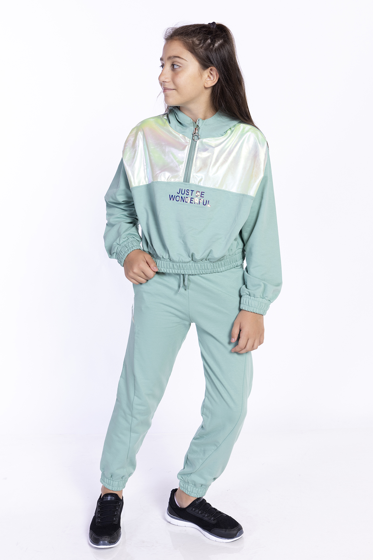 Toontoy  Kız Çocuk Hologram Detaylı Eşofman Takımı