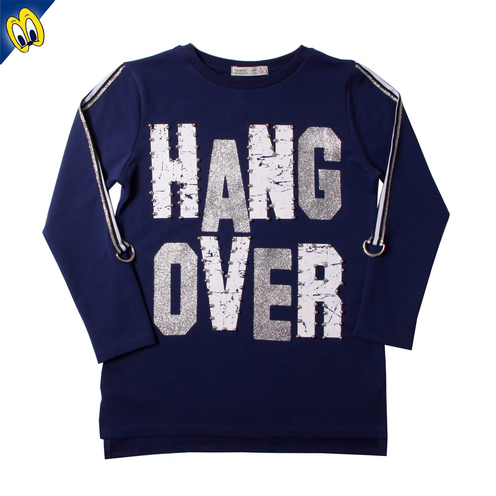 Toontoy Kız Çocuk Sweatshirt Hang Over Baskı Kol Üstü Şerit