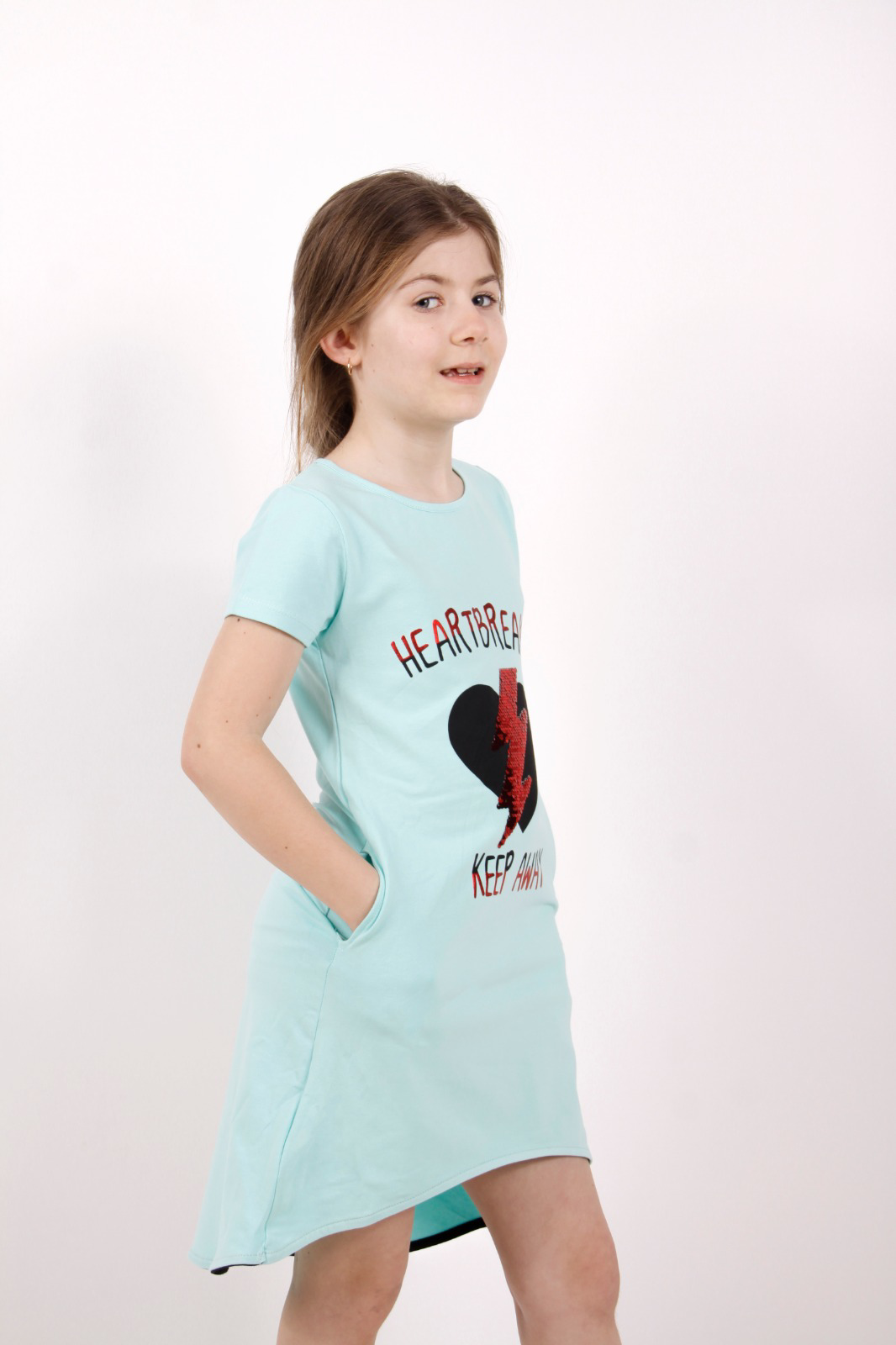 Toontoy Kız Çocuk Elbise Keep Away Baskı