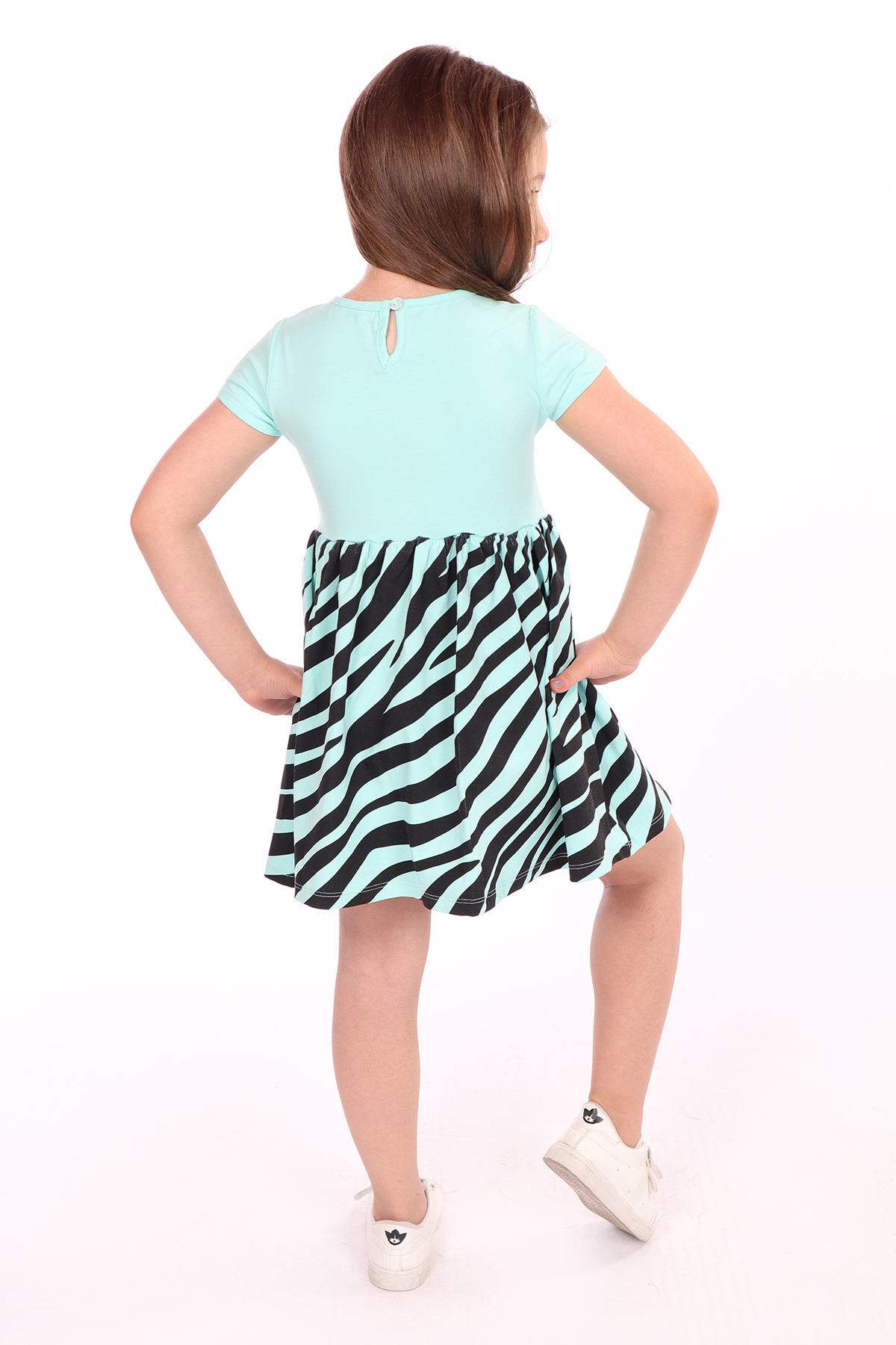 Toontoy Kız Çocuk Little Yazılı Etek Kısmı Zebra Desen Baskılı El