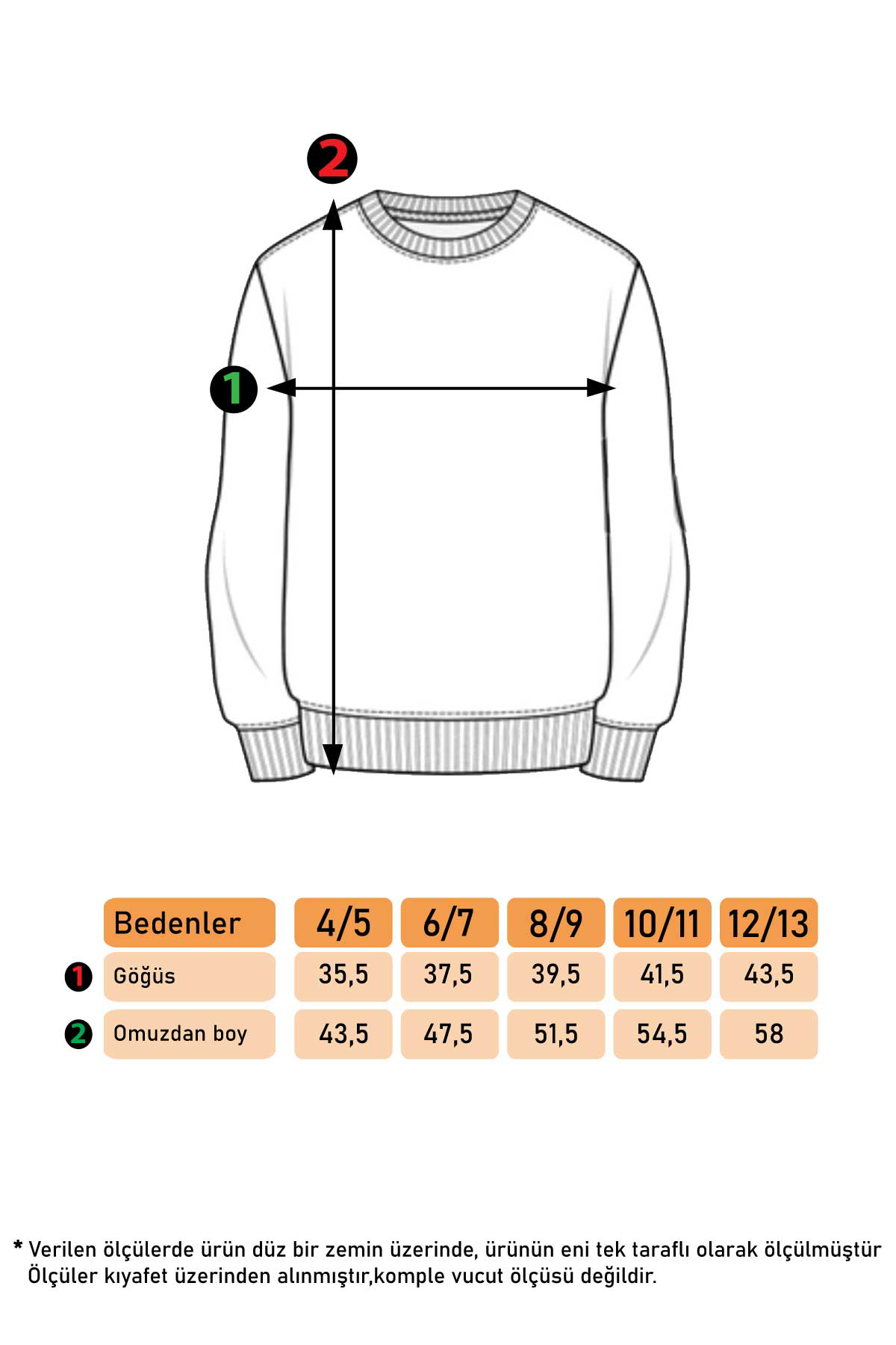 Toontoy Kız Çocuk Balıkçı Yaka İçi Pamuklu Sweatshirt