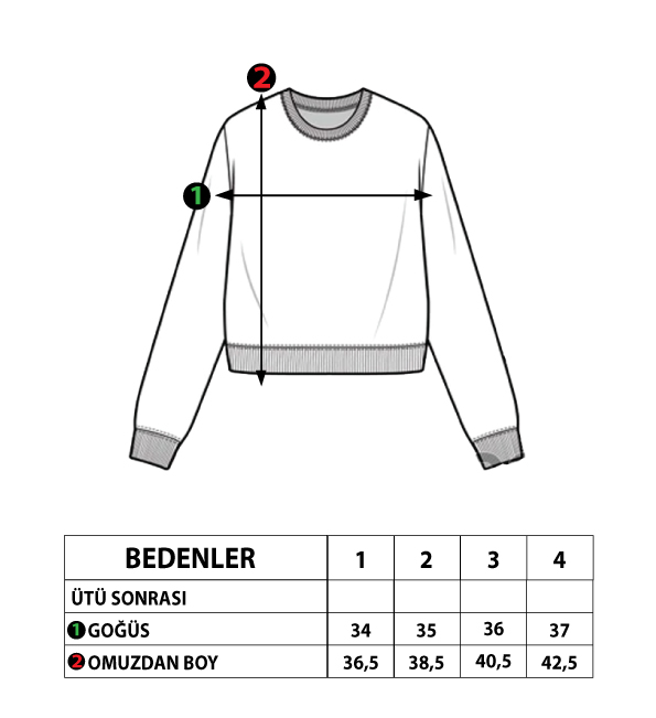 Toontoy Kız Çocuk Kolları Fırfır Detaylı Nakışlı Sweatshirt