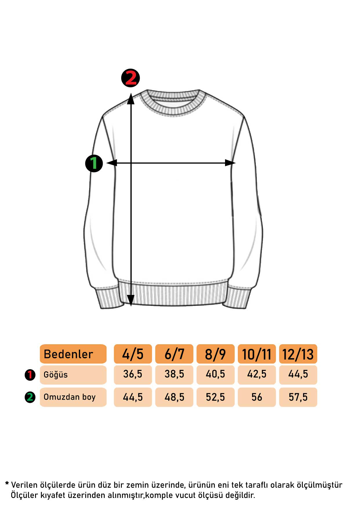 Toontoy Kız Çocuk Komple Balık Kuyruğu Baskılı Sweatshirt