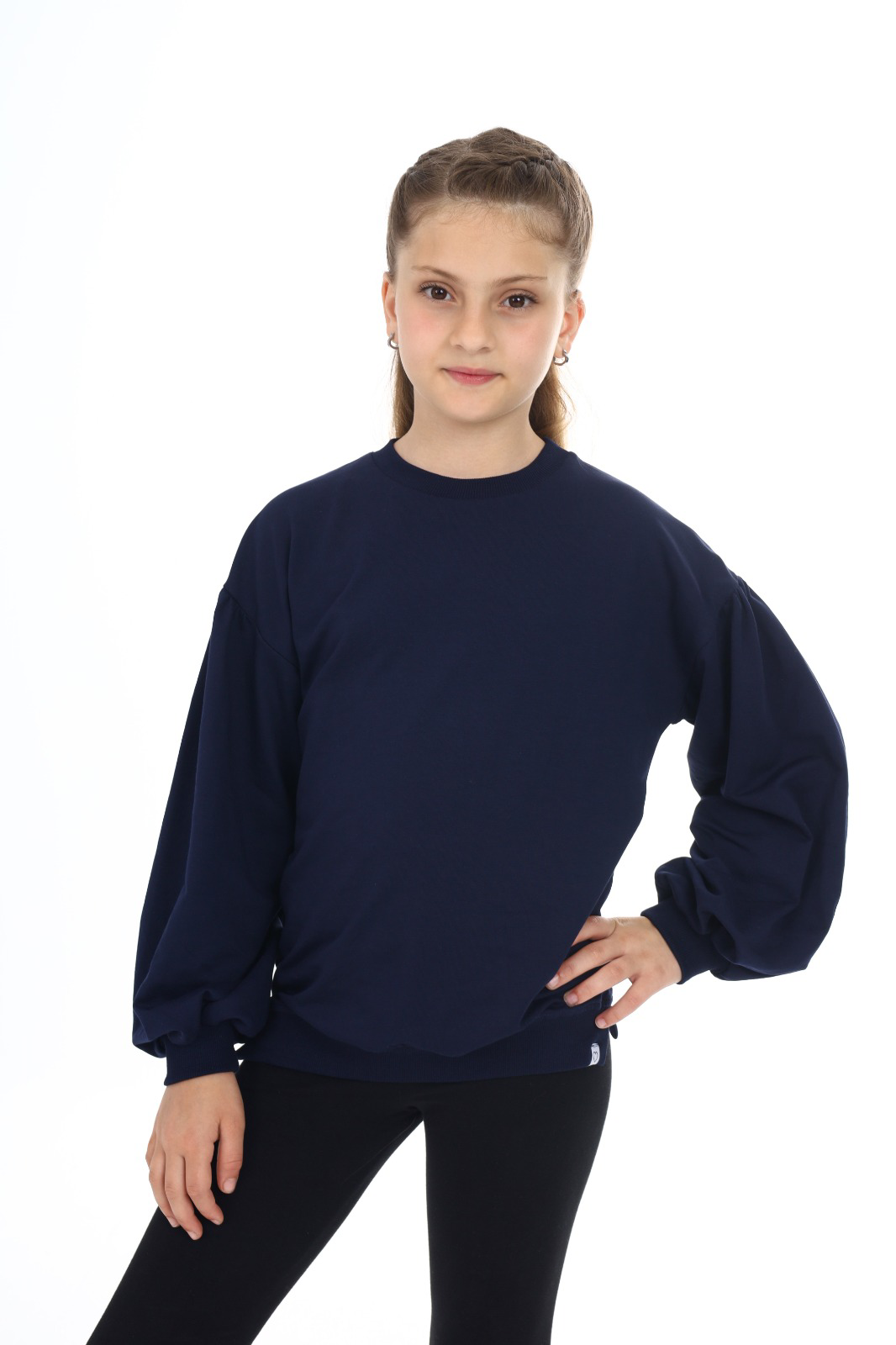 Toontoy Kız Çocuk Kolları Balon Okul Sweatshirt