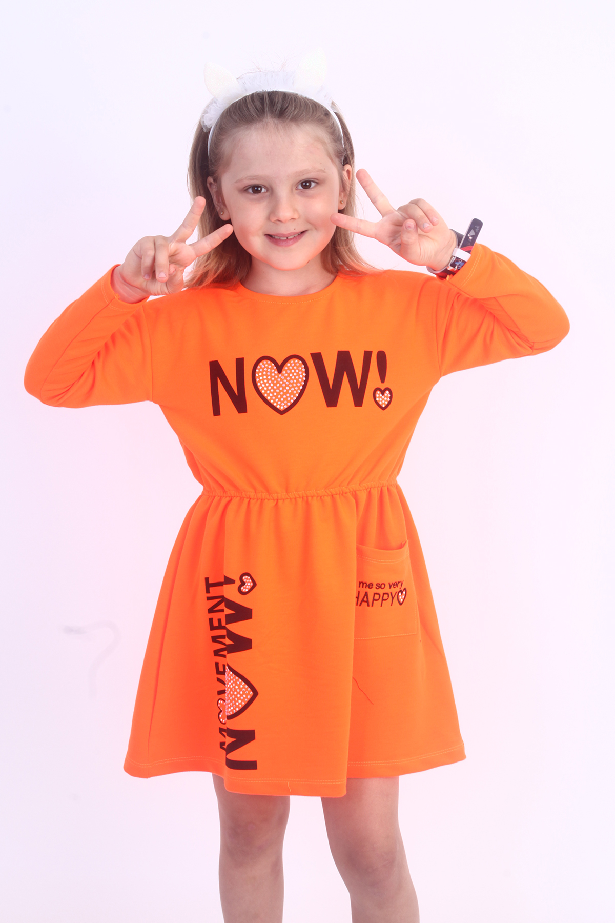 Toontoy Kız Çocuk Now! Baskılı Elbise