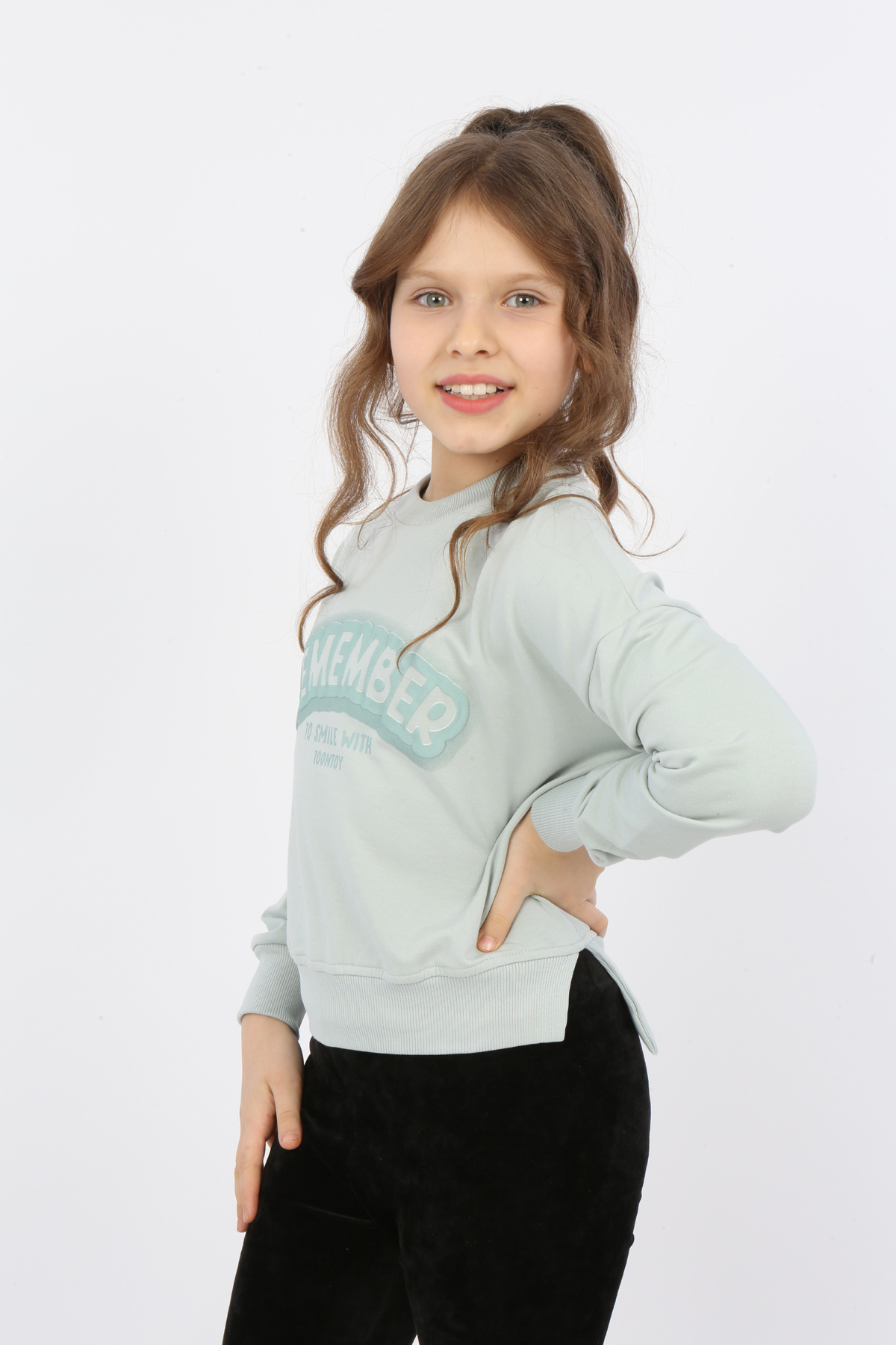Toontoy Kız Çocuk Remember Baskılı Sweatshirt