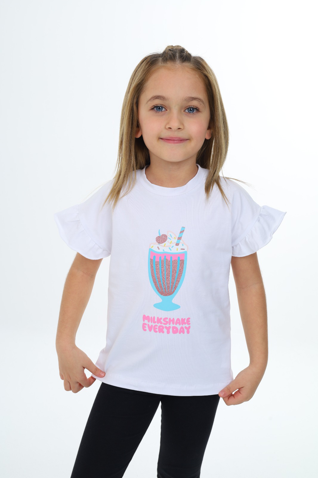 Toontoy Kız Çocuk  Mılkshaek Everyday  Baskılı Tişört