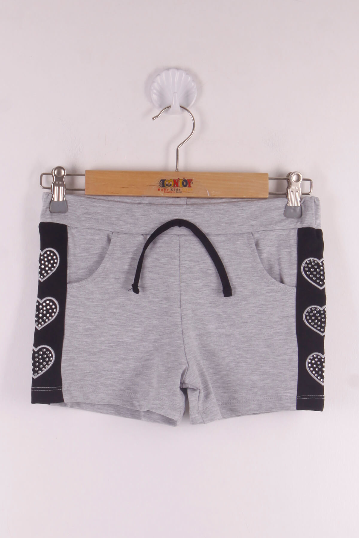 Toontoy Kız Çocuk Kalp Nakışlı Şort